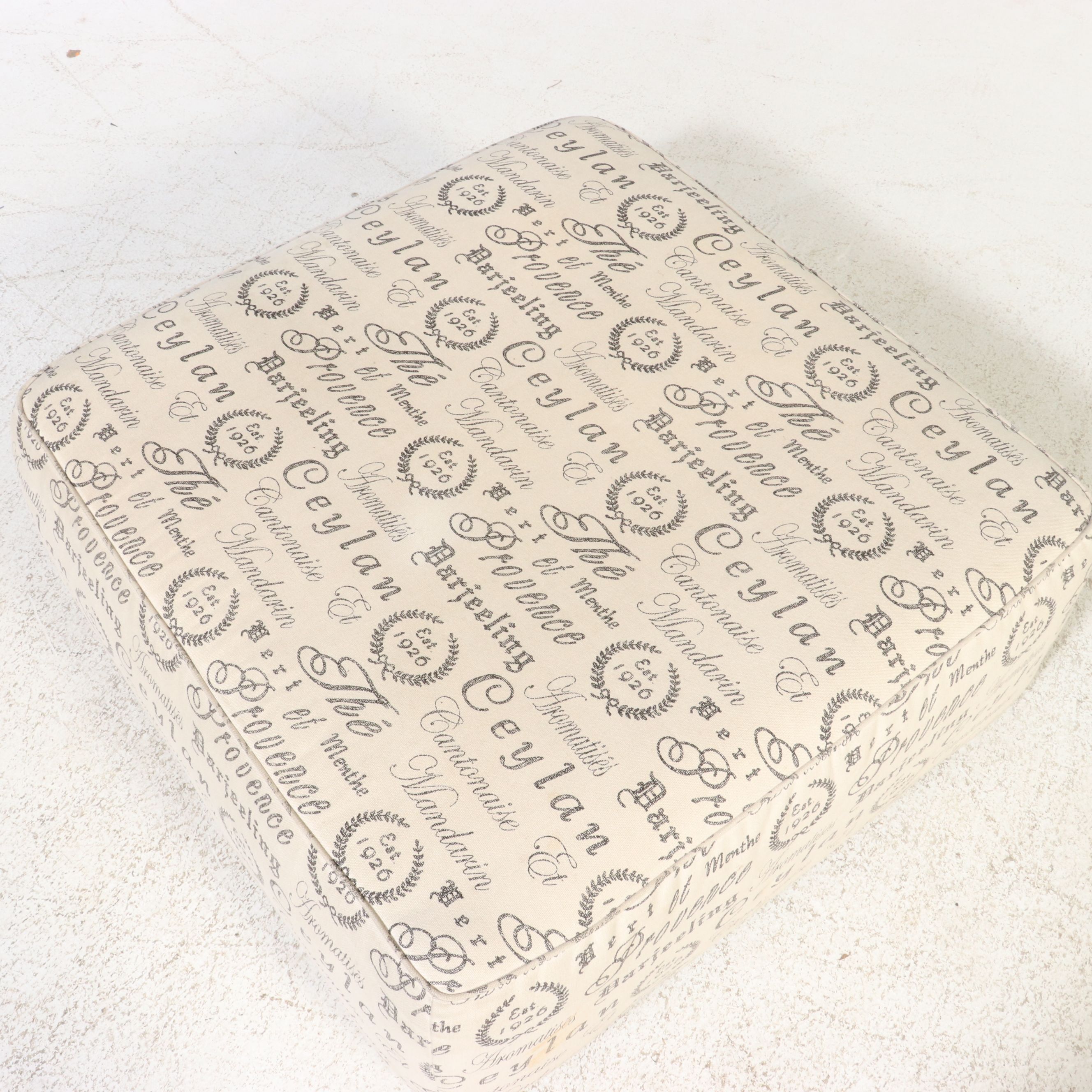 Ashley Furniture "Script" Upholstered Square Ottoman, 21st Century