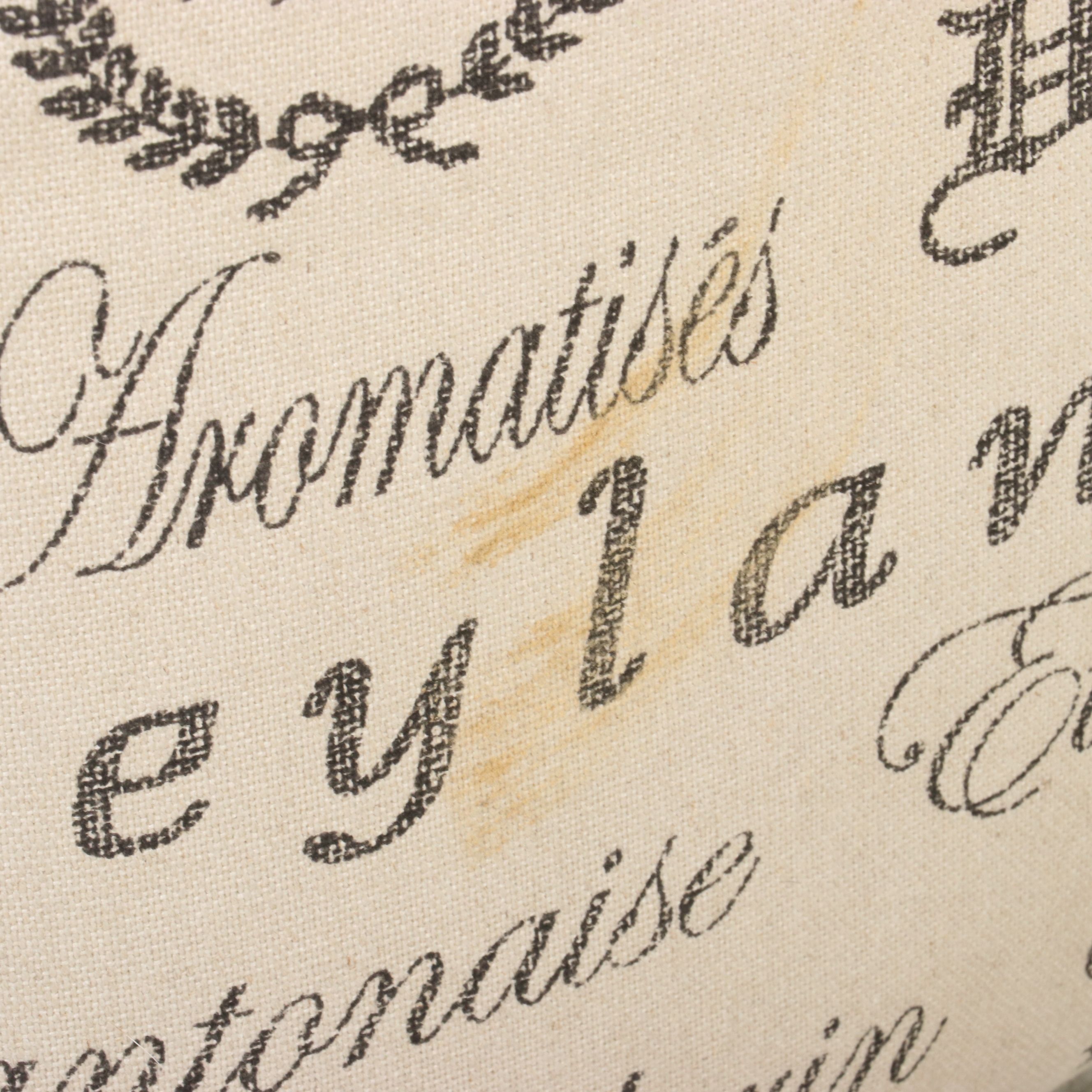 Ashley Furniture "Script" Upholstered Square Ottoman, 21st Century