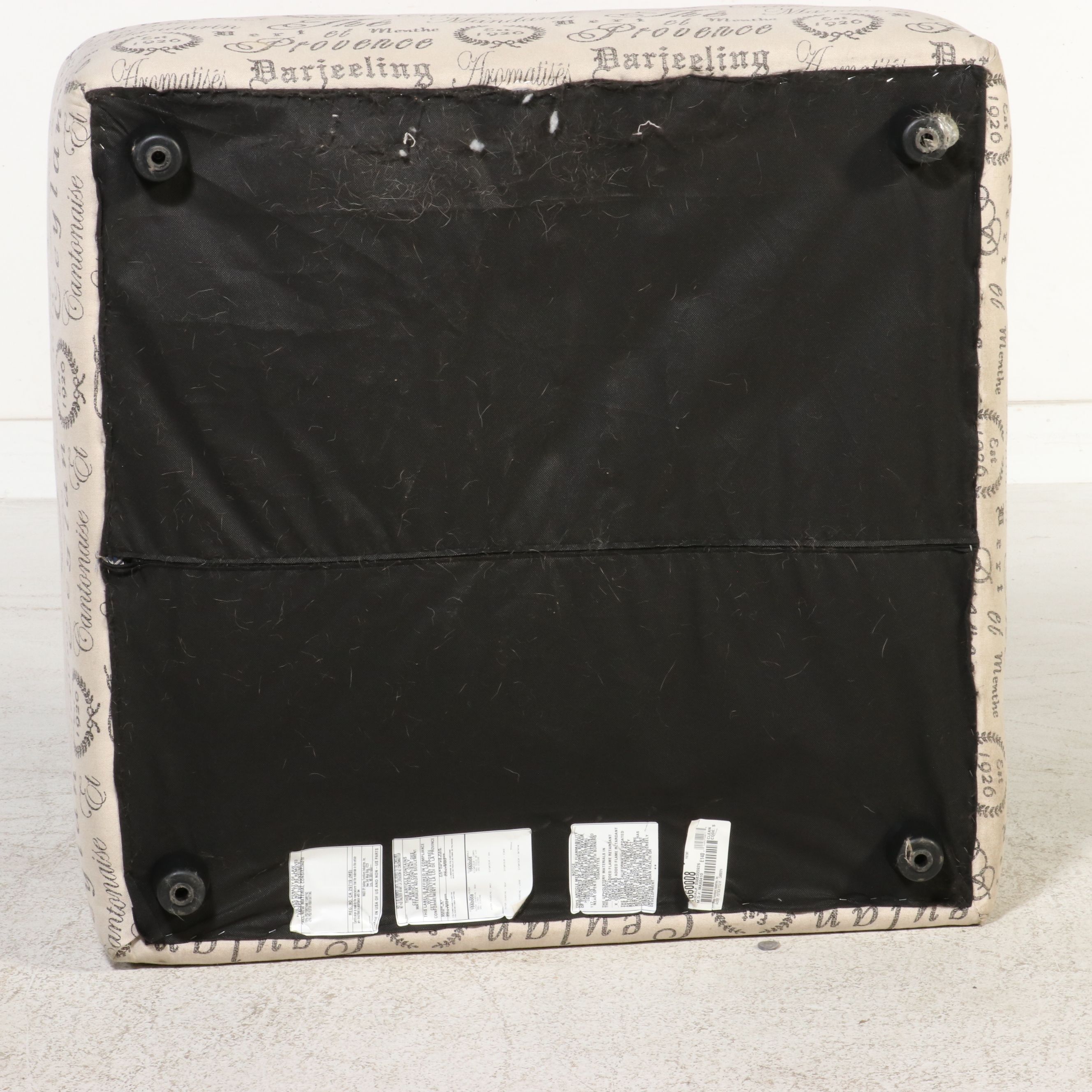 Ashley Furniture "Script" Upholstered Square Ottoman, 21st Century