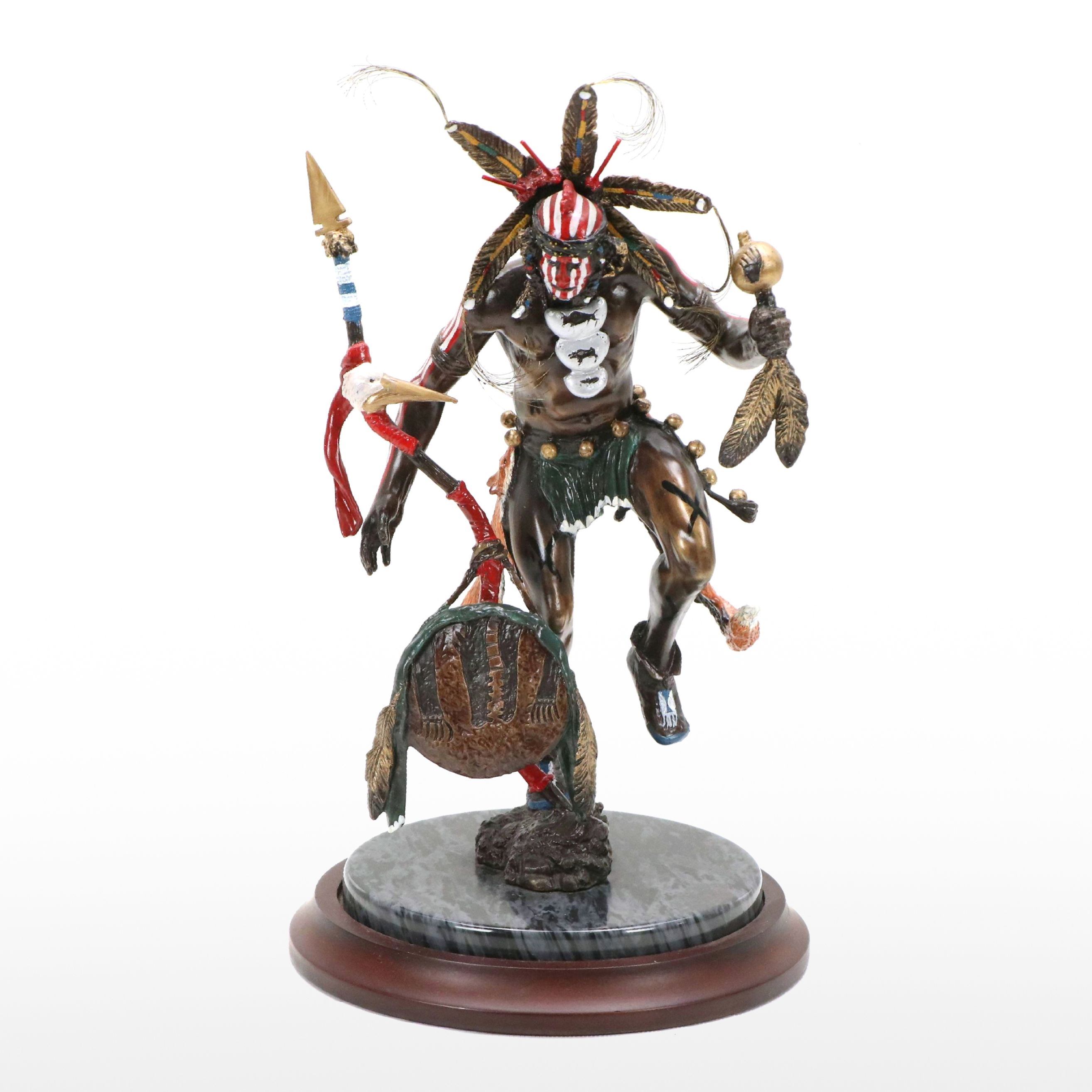 Franklin Mint Cold-Painted Bronze Figurine "Spirit of the Red Fox"