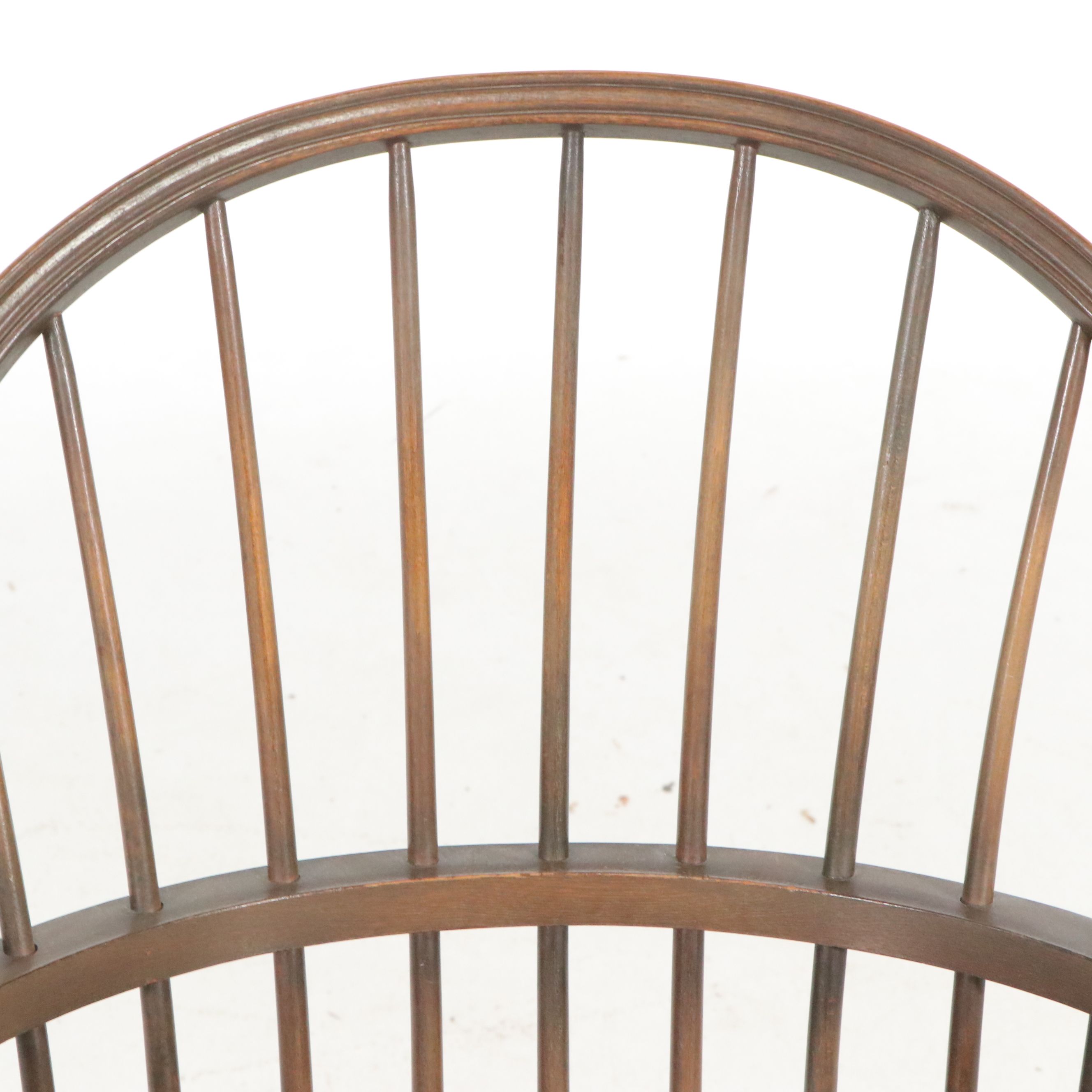 Karpen Sack-Back Windsor Style Armchair with Inset Rush Seat, Early 20th Century