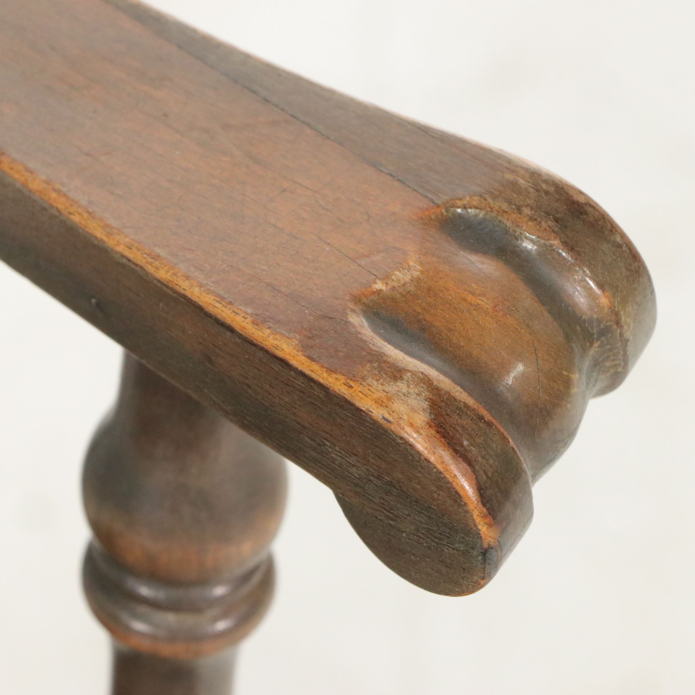 Karpen Sack-Back Windsor Style Armchair with Inset Rush Seat, Early 20th Century