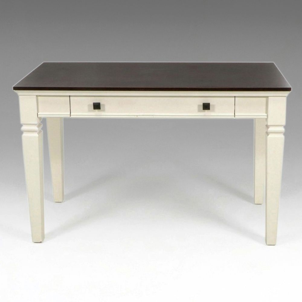 Modern Farmhouse Style Computer Desk with Drop-Front Keyboard Drawer