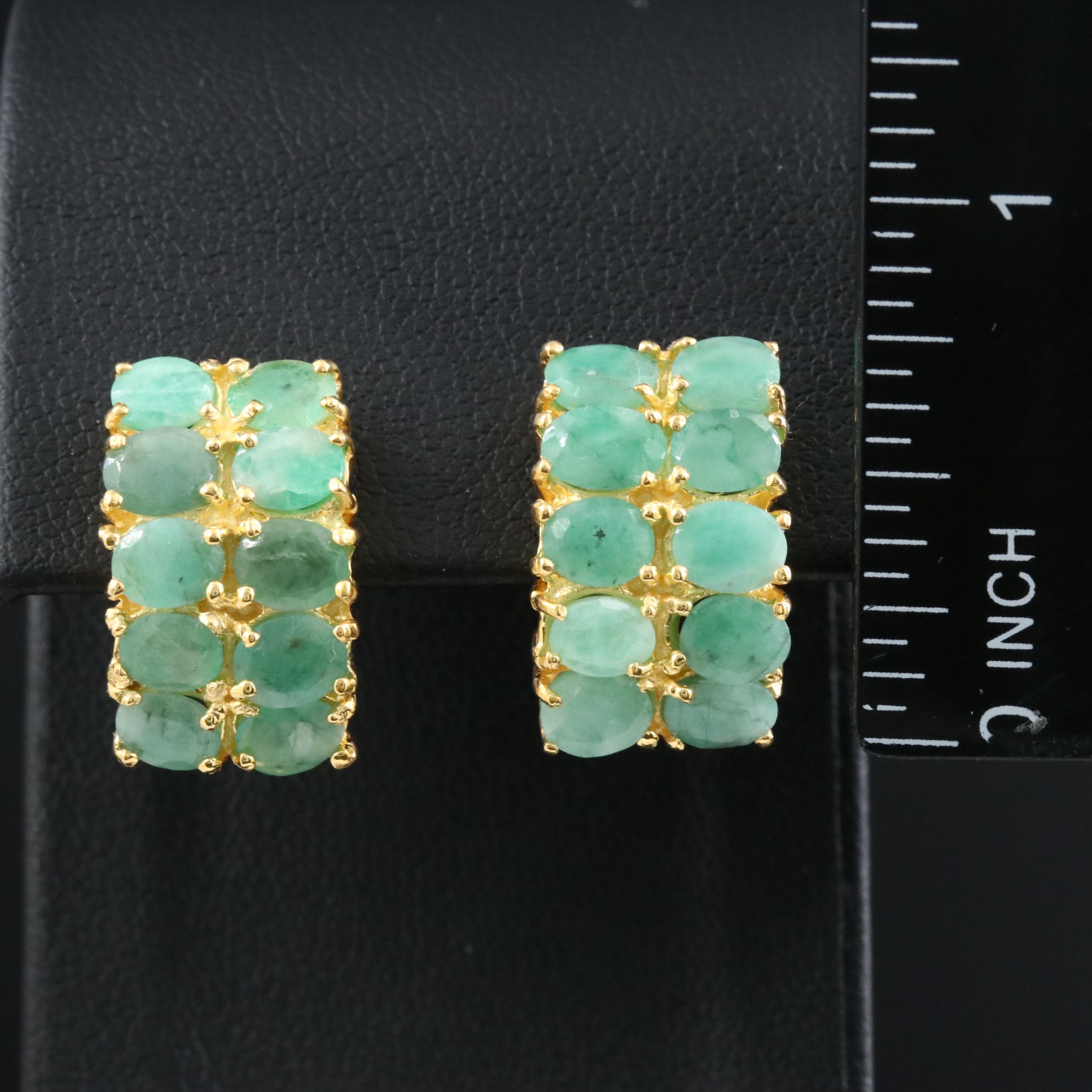Sterling Emerald Earrings