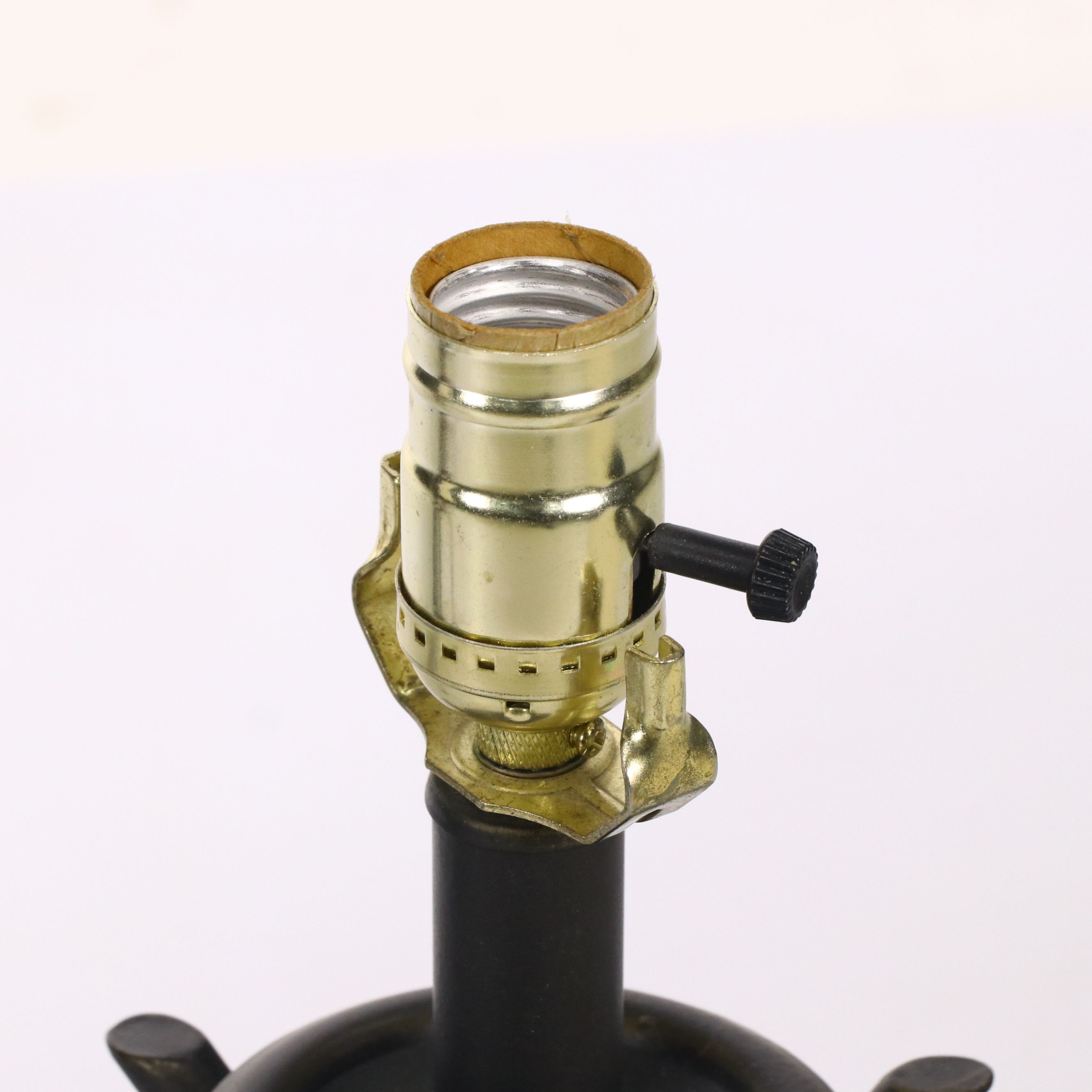 Wrought Iron Scrolled Table Lamps with Neoclassical Style Side Table