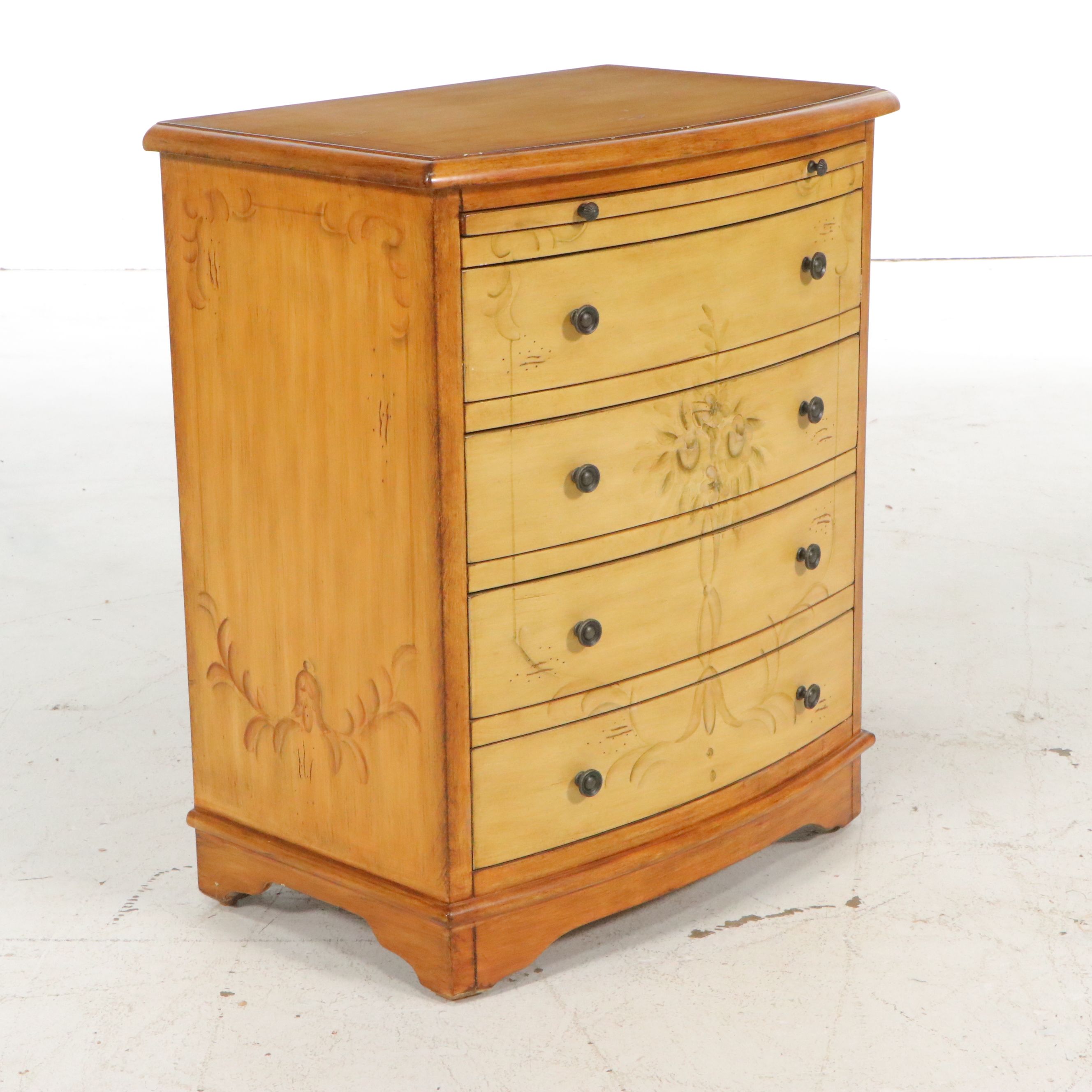 Pulaski Furniture Paint-Decorated Wood Bow-Front Accent Chest