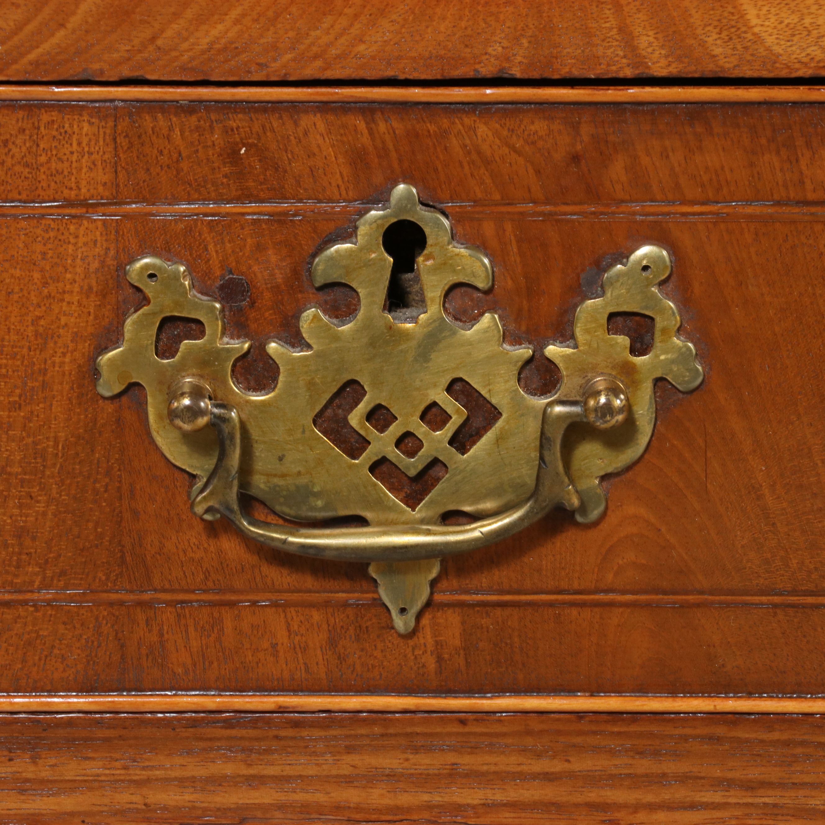 George III Style Mahogany Chest-on-Chest with Chinese Chippendale Base, 19th C.