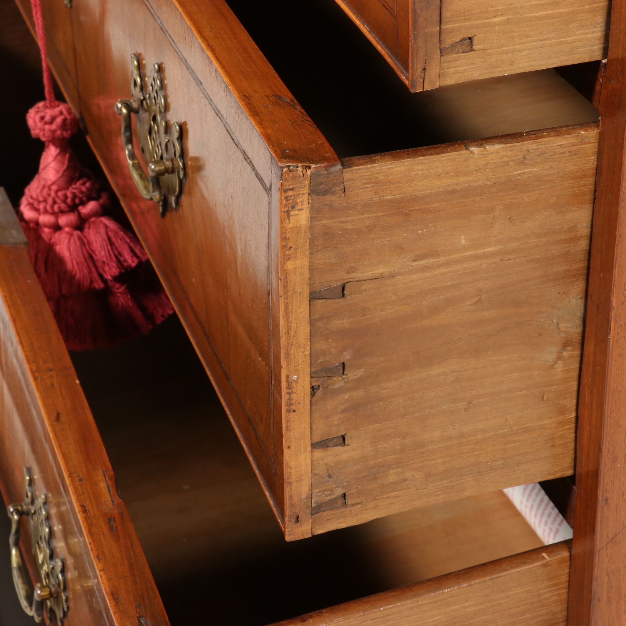 George III Style Mahogany Chest-on-Chest with Chinese Chippendale Base, 19th C.
