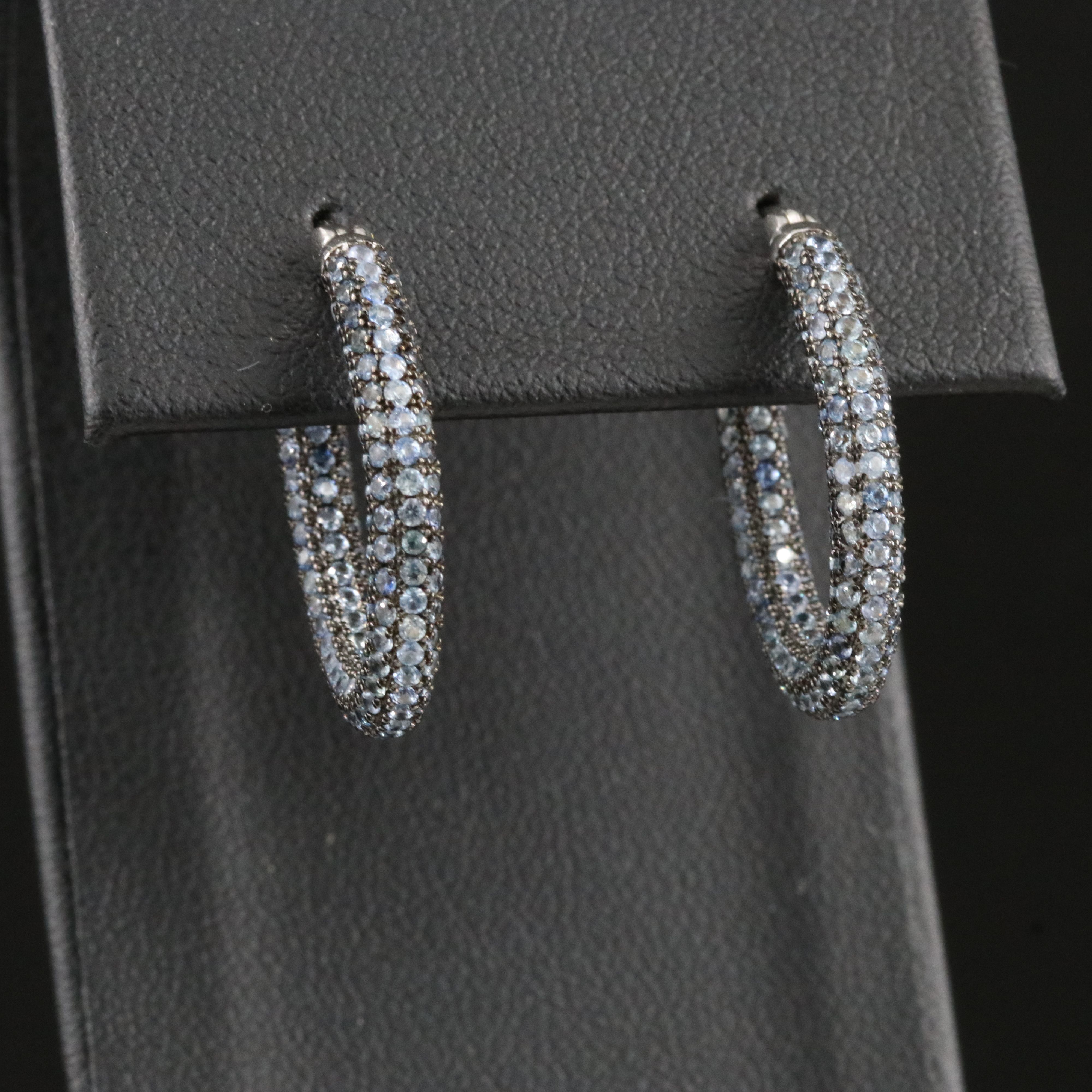 Sterling Sapphire Inside-Out Hoop Earrings