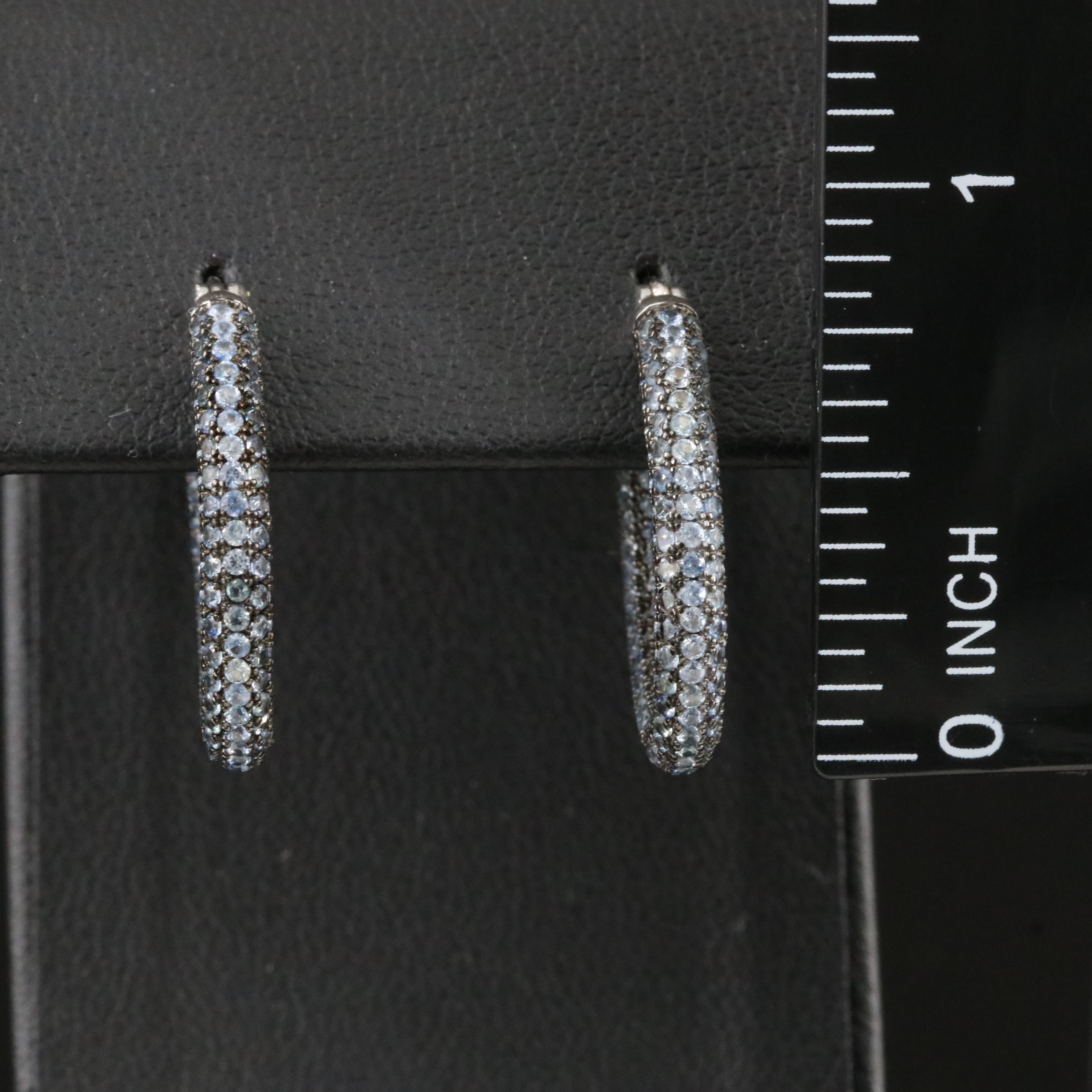 Sterling Sapphire Inside-Out Hoop Earrings
