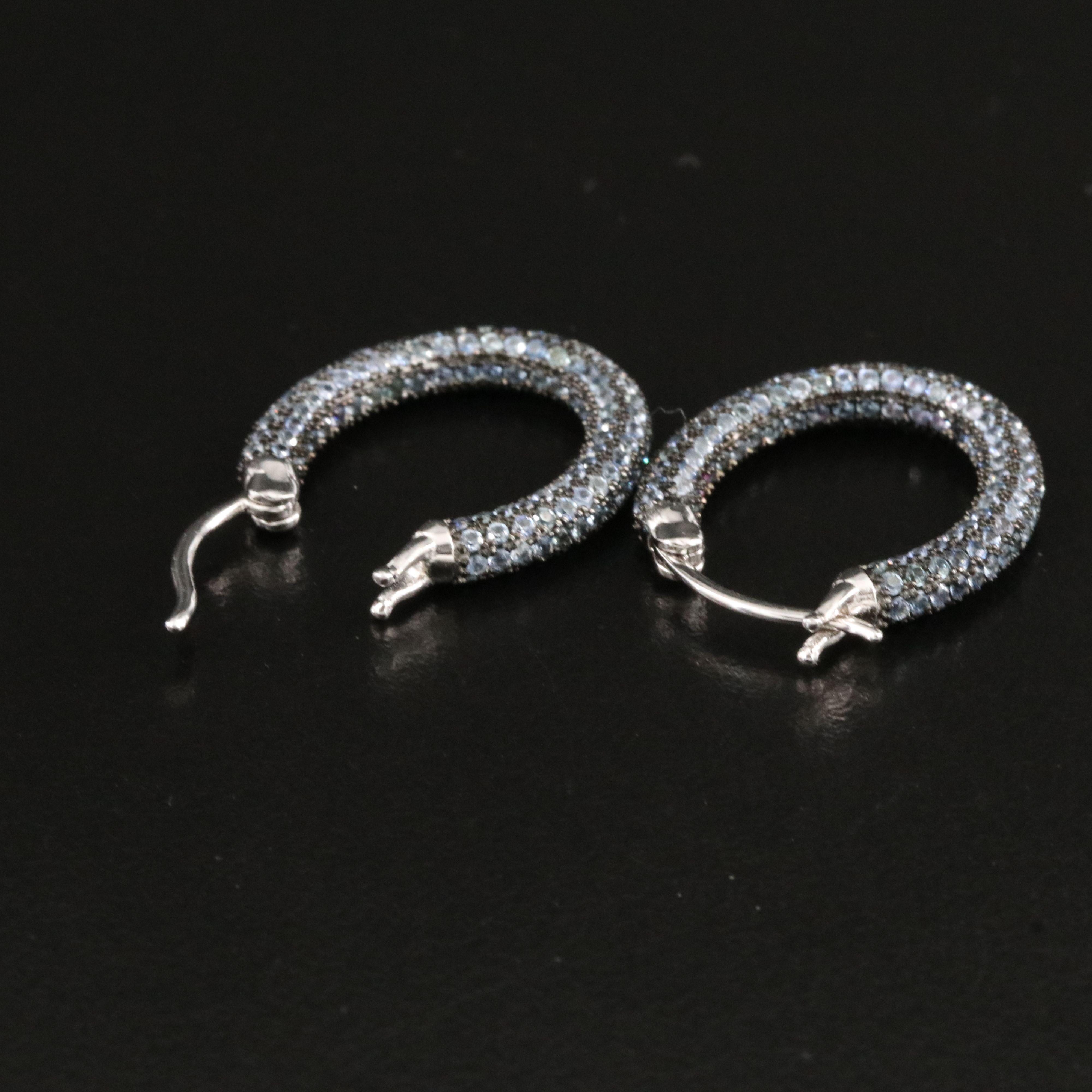 Sterling Sapphire Inside-Out Hoop Earrings