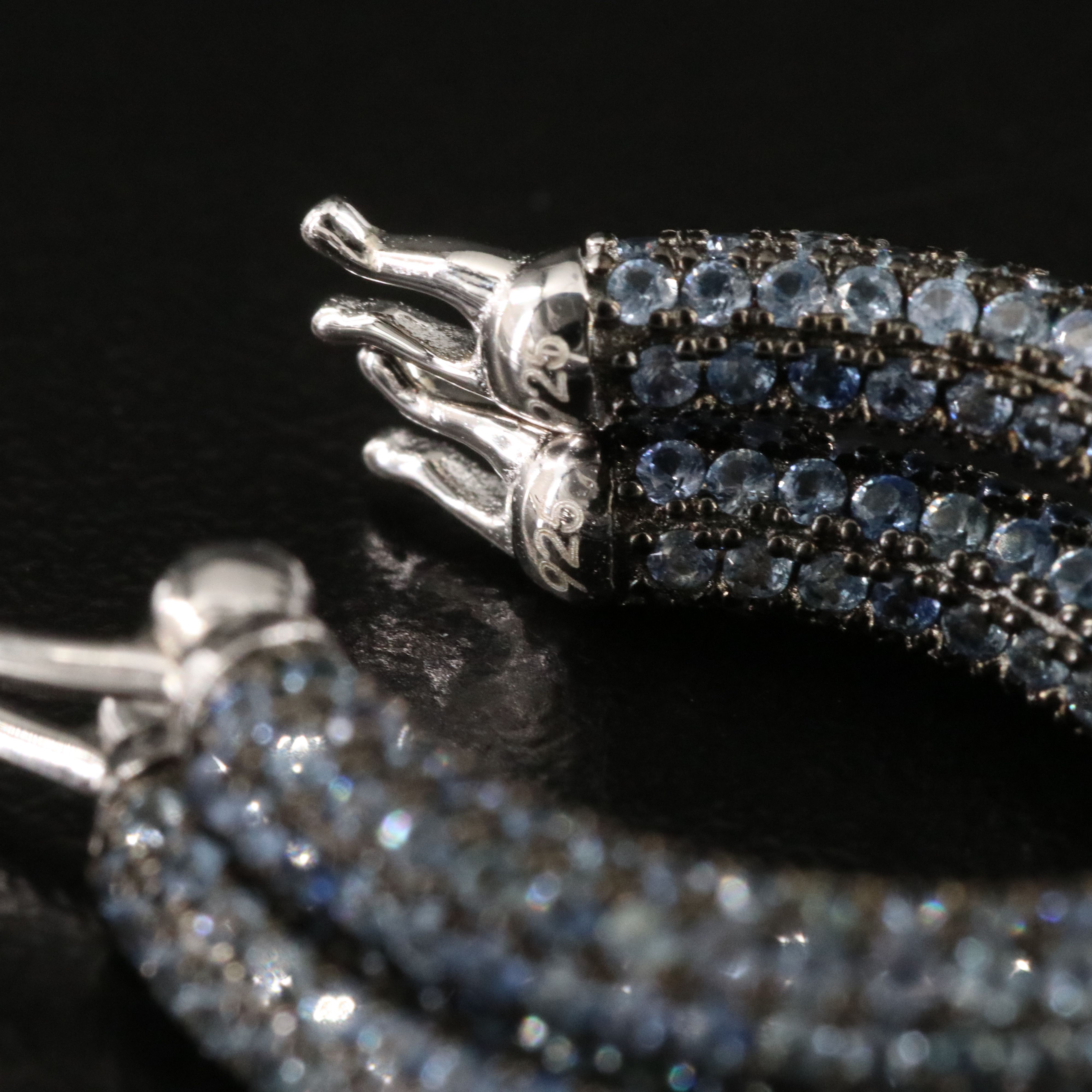 Sterling Sapphire Inside-Out Hoop Earrings
