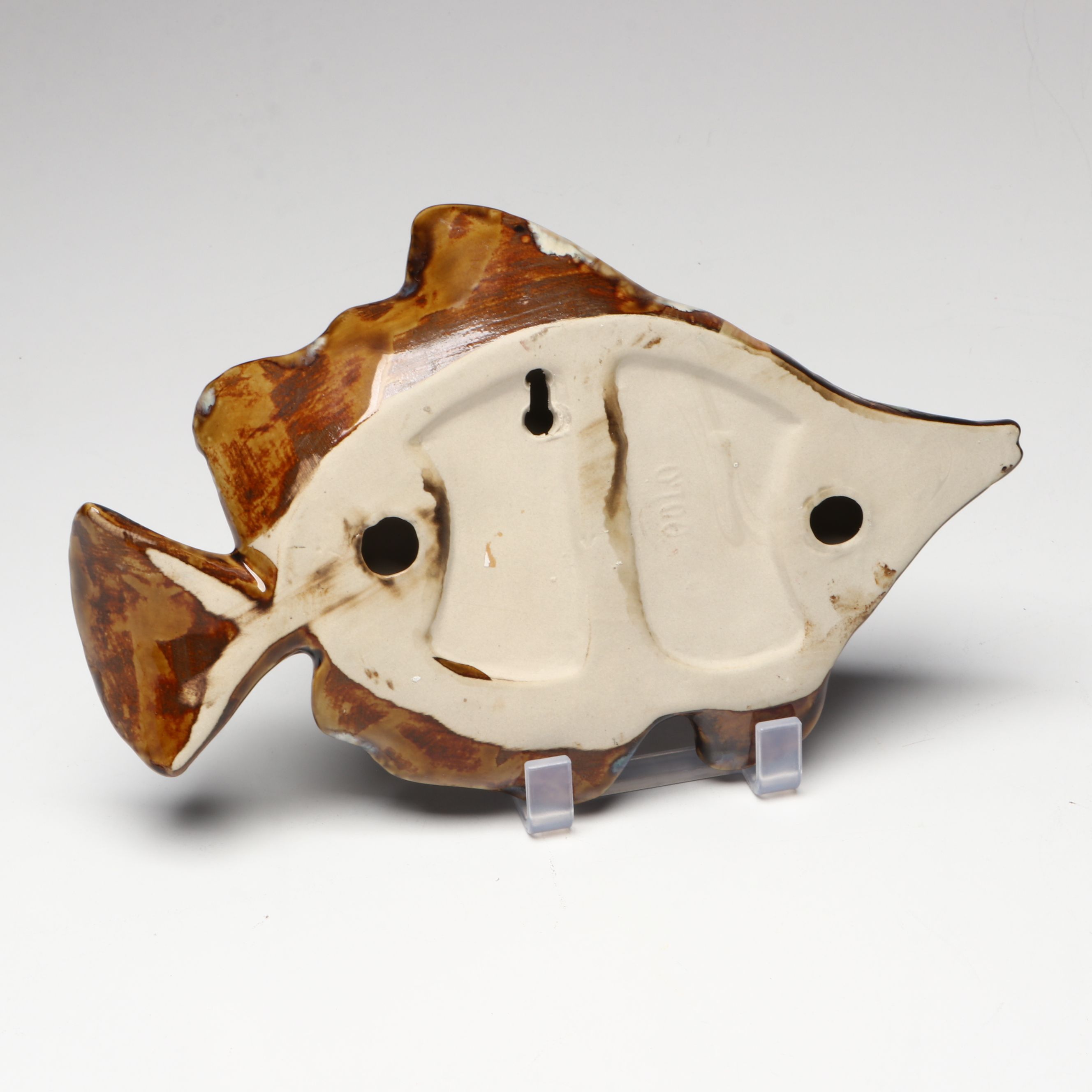 Signed Hermit Crab Vessel with More Studio Art Pottery and Fish Form Wall Décor