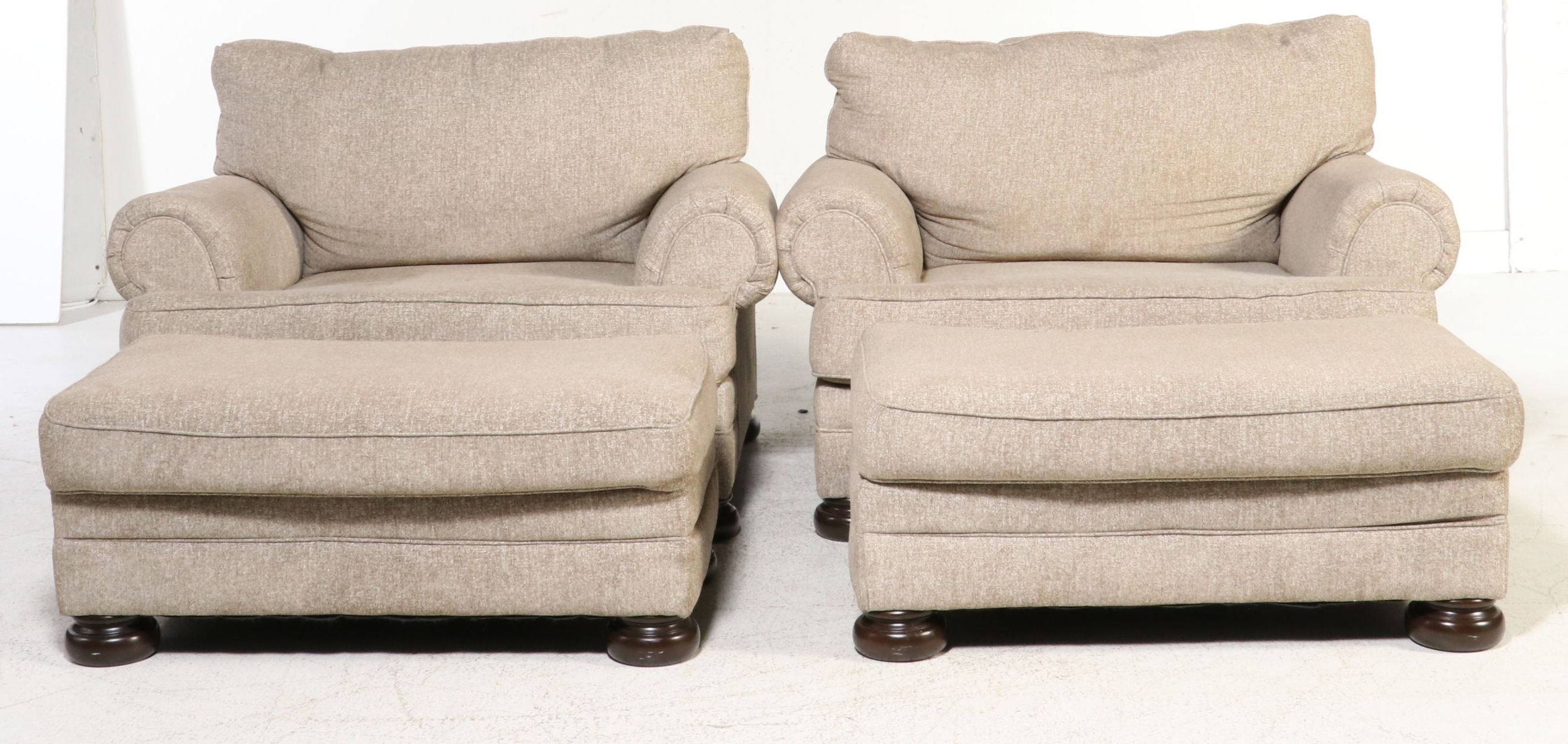 Pair of Millennium by Ashley "Chair and a Half" with Ottoman