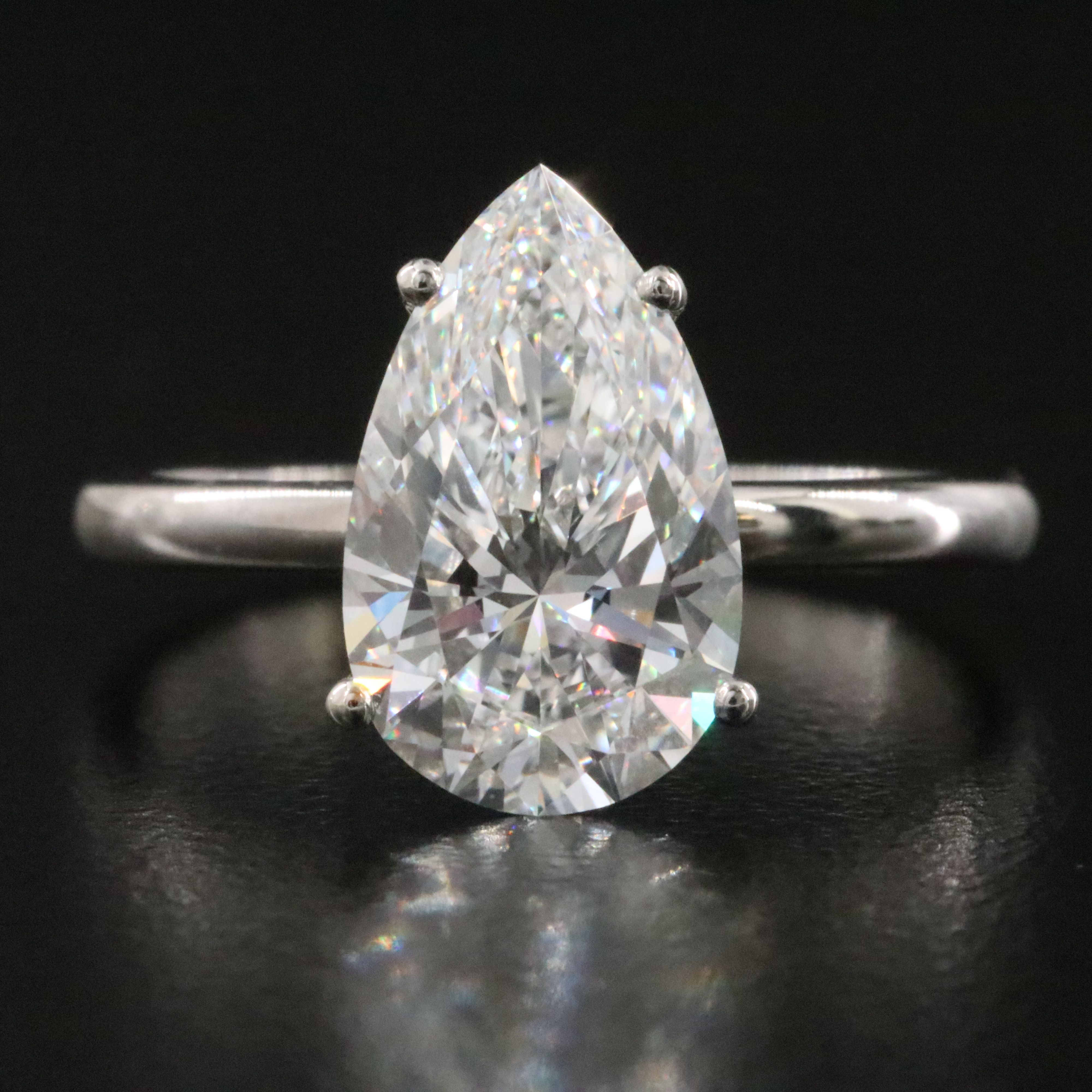 Platinum 2.85 CT Lab Grown Diamond Ring