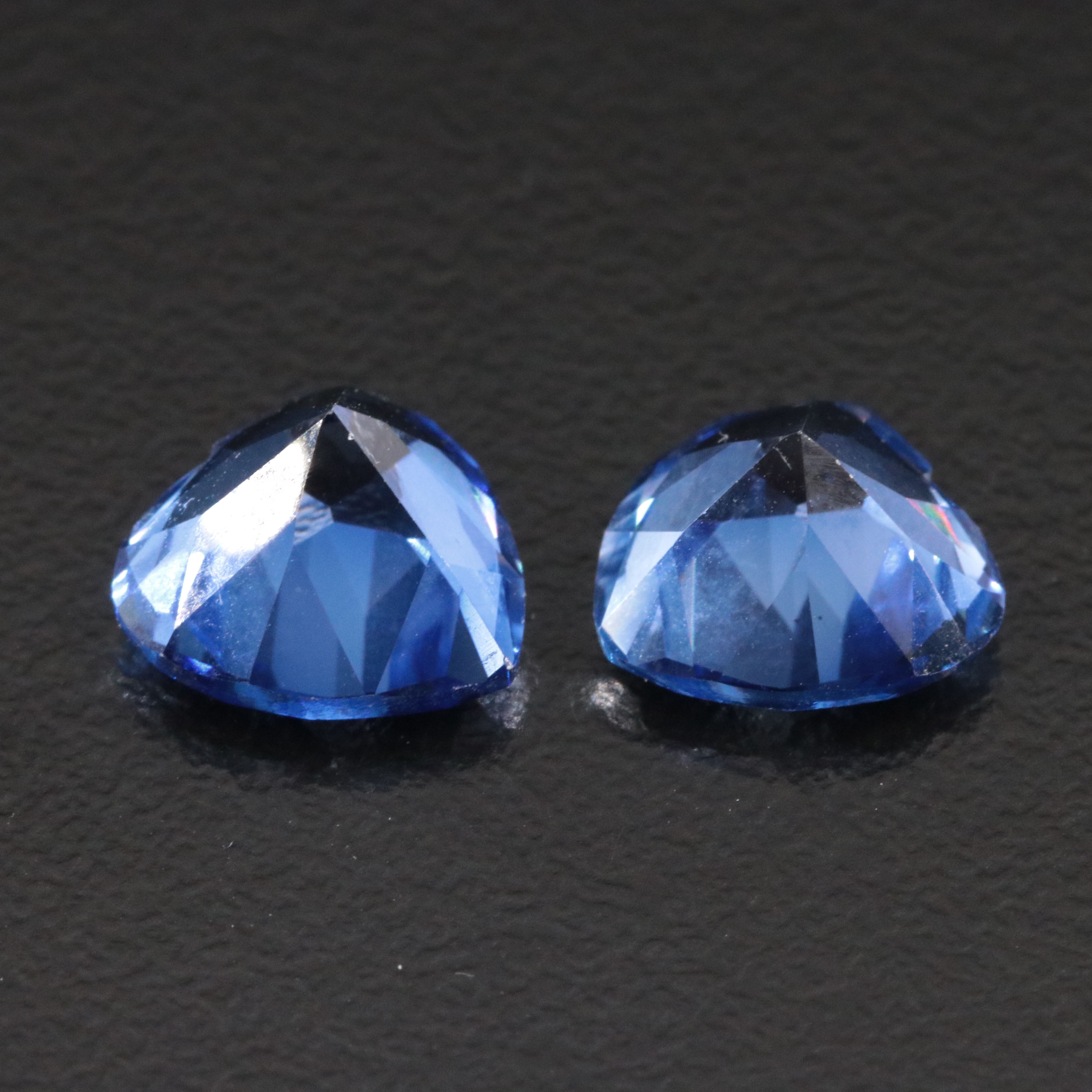 Loose 6.84 CTW Lab Grown Sapphire Matching Pair