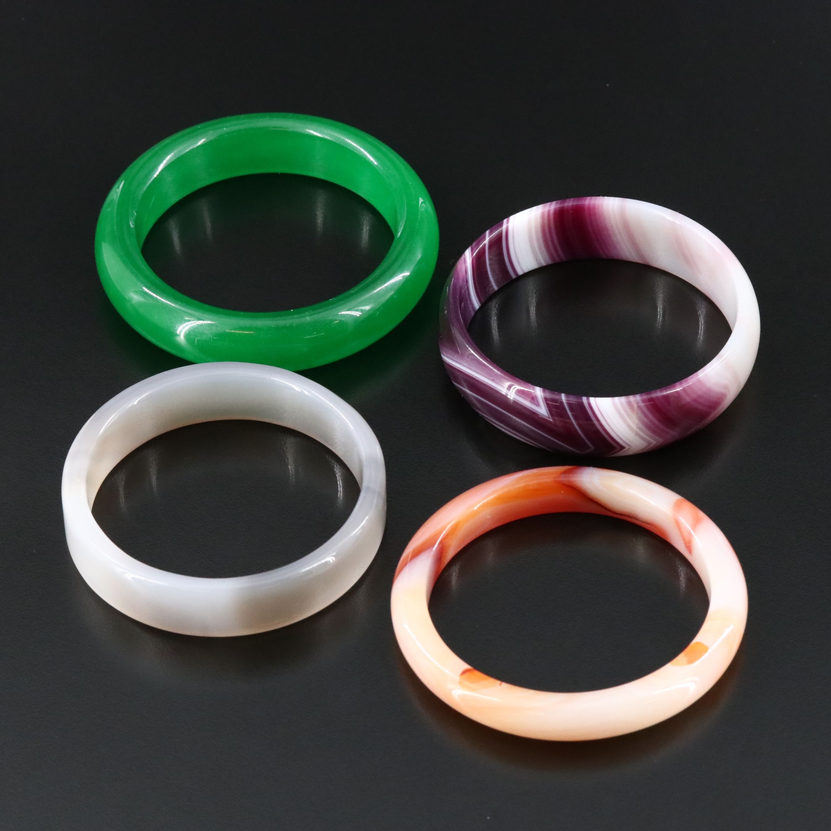 Hololith Agate and Quartzite Bangles