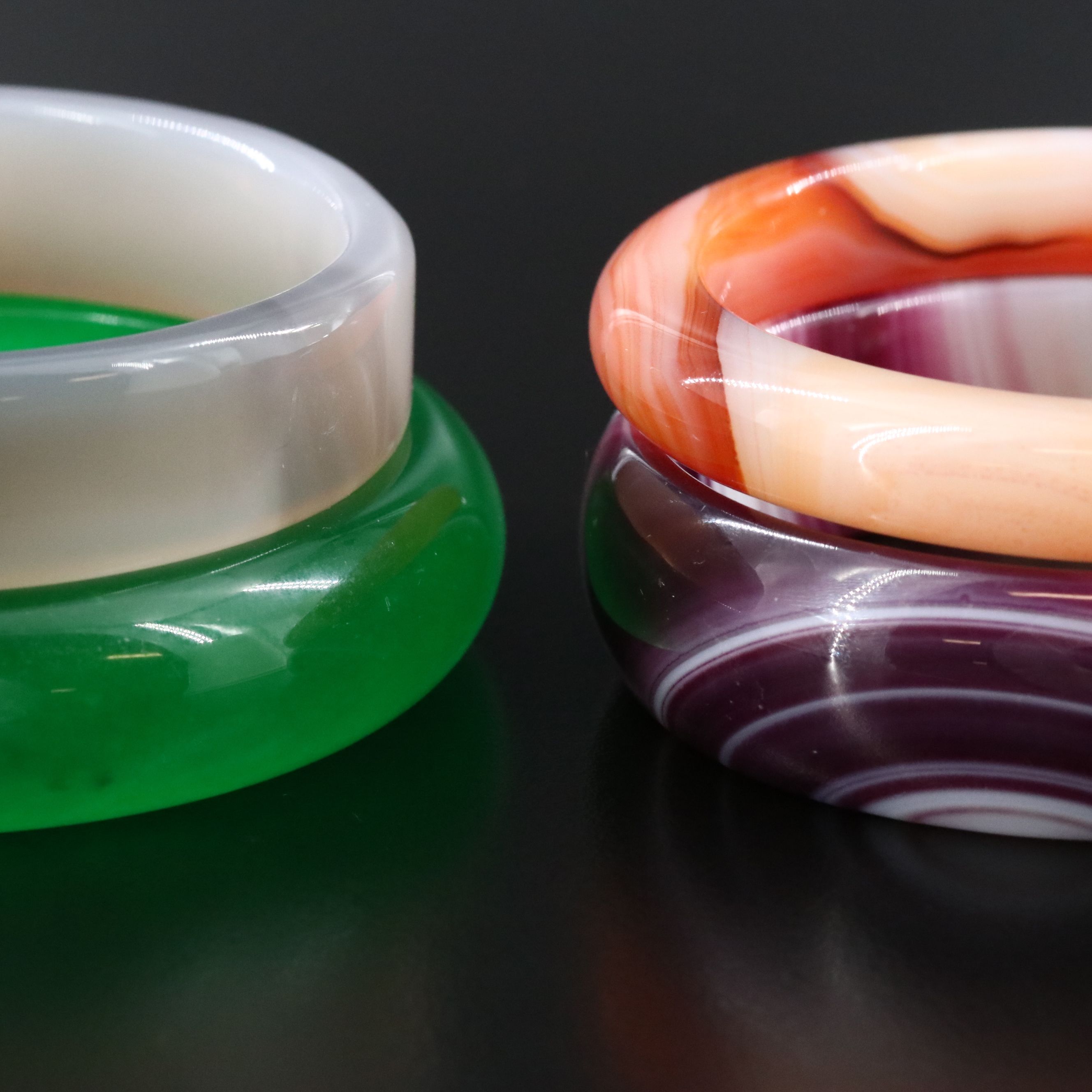 Hololith Agate and Quartzite Bangles