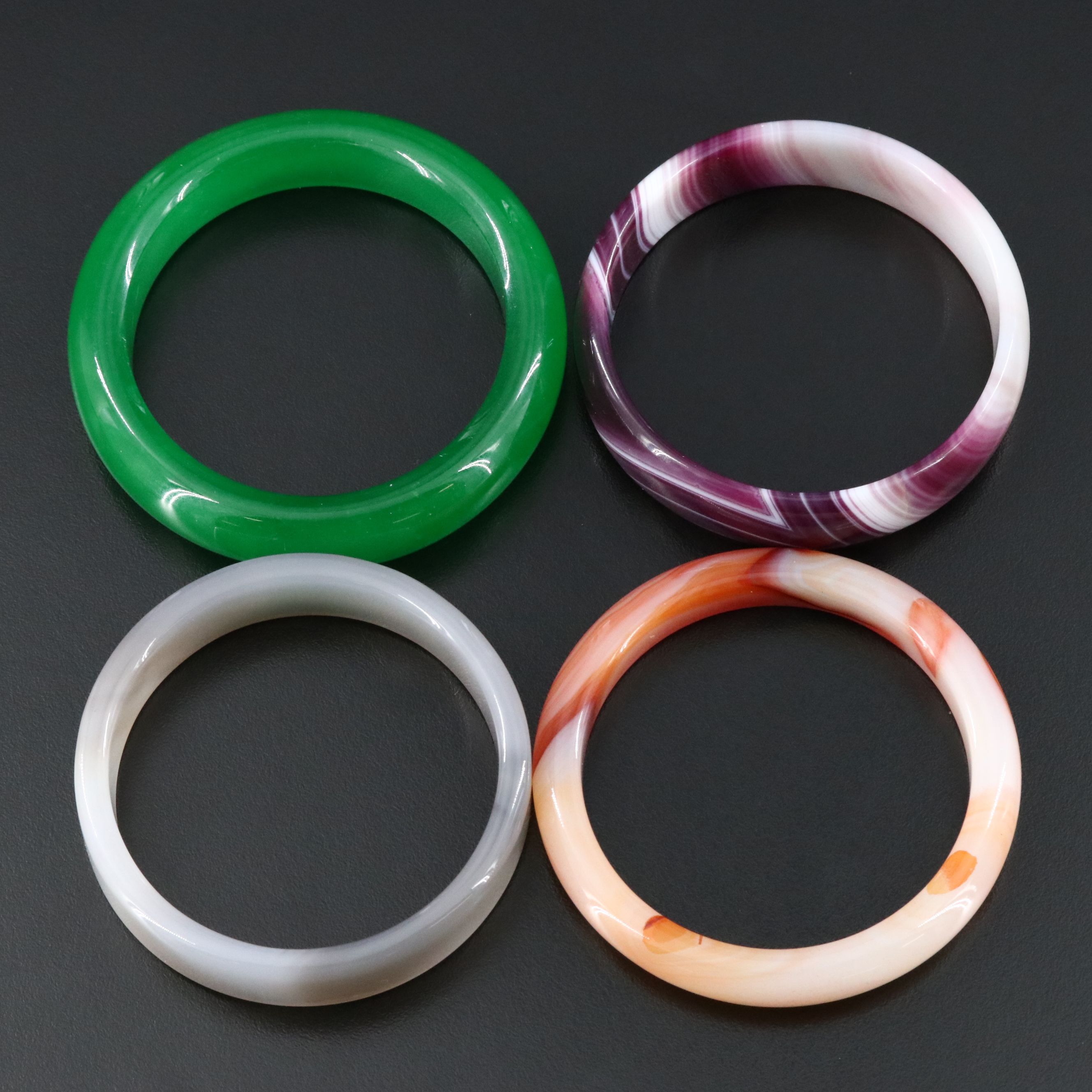 Hololith Agate and Quartzite Bangles