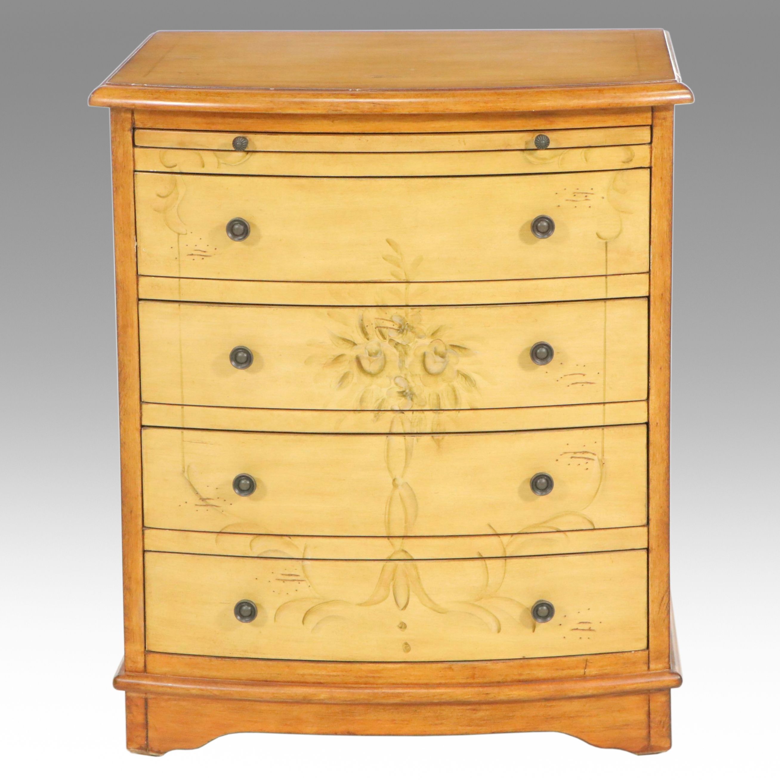 Pulaski Furniture Paint-Decorated Wood Bow-Front Accent Chest