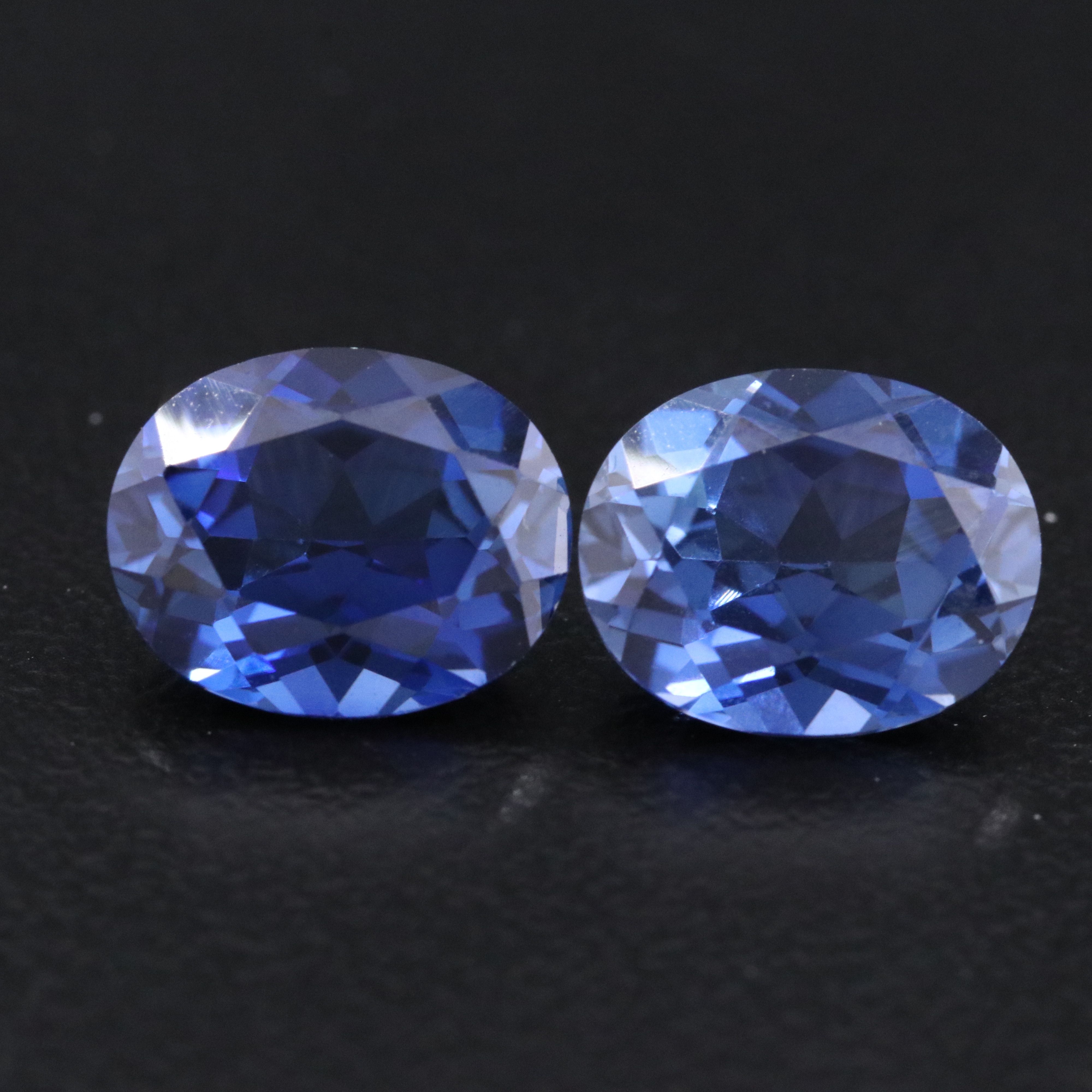 Loose 7.14 CTW Lab Grown Sapphire Pair