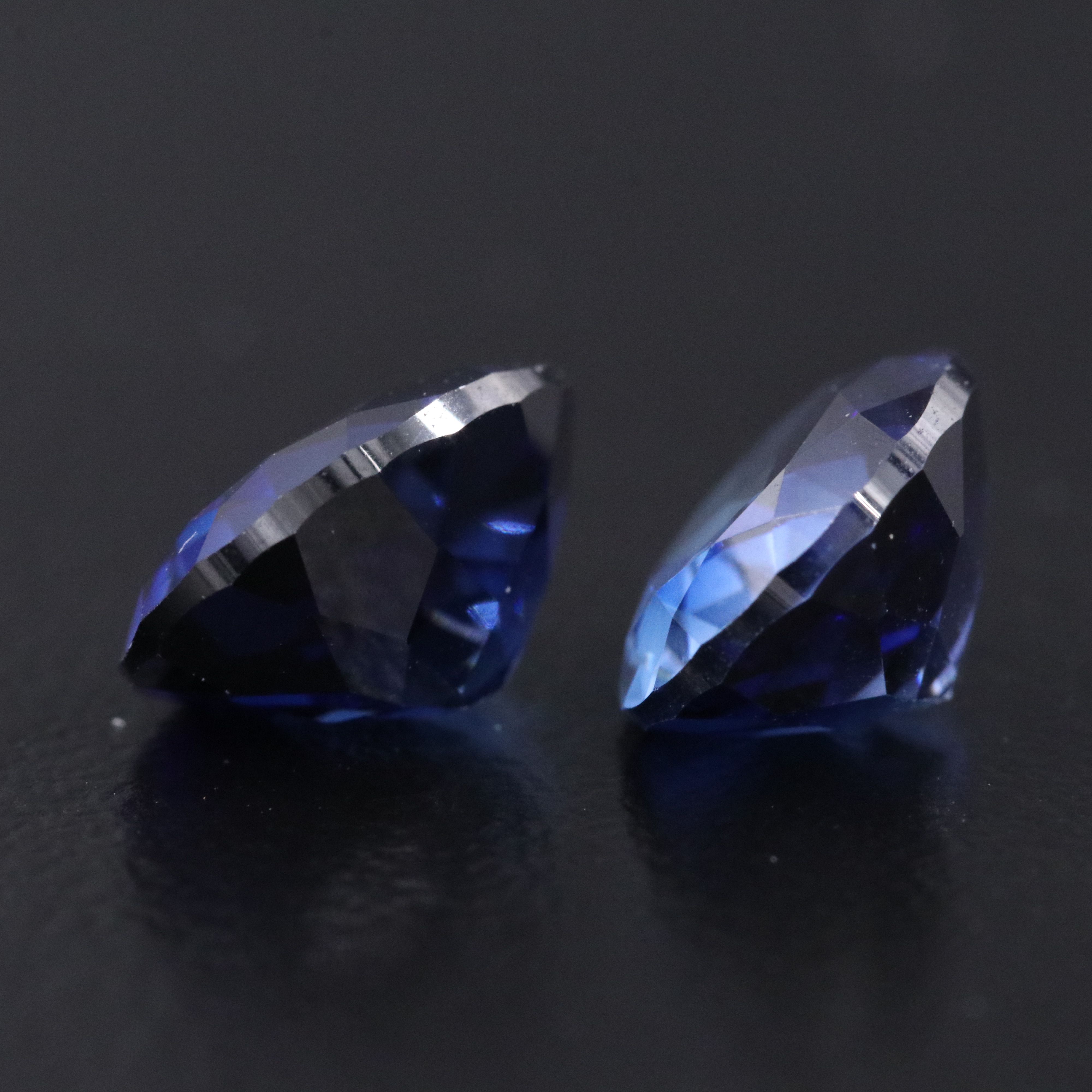Loose 7.14 CTW Lab Grown Sapphire Pair