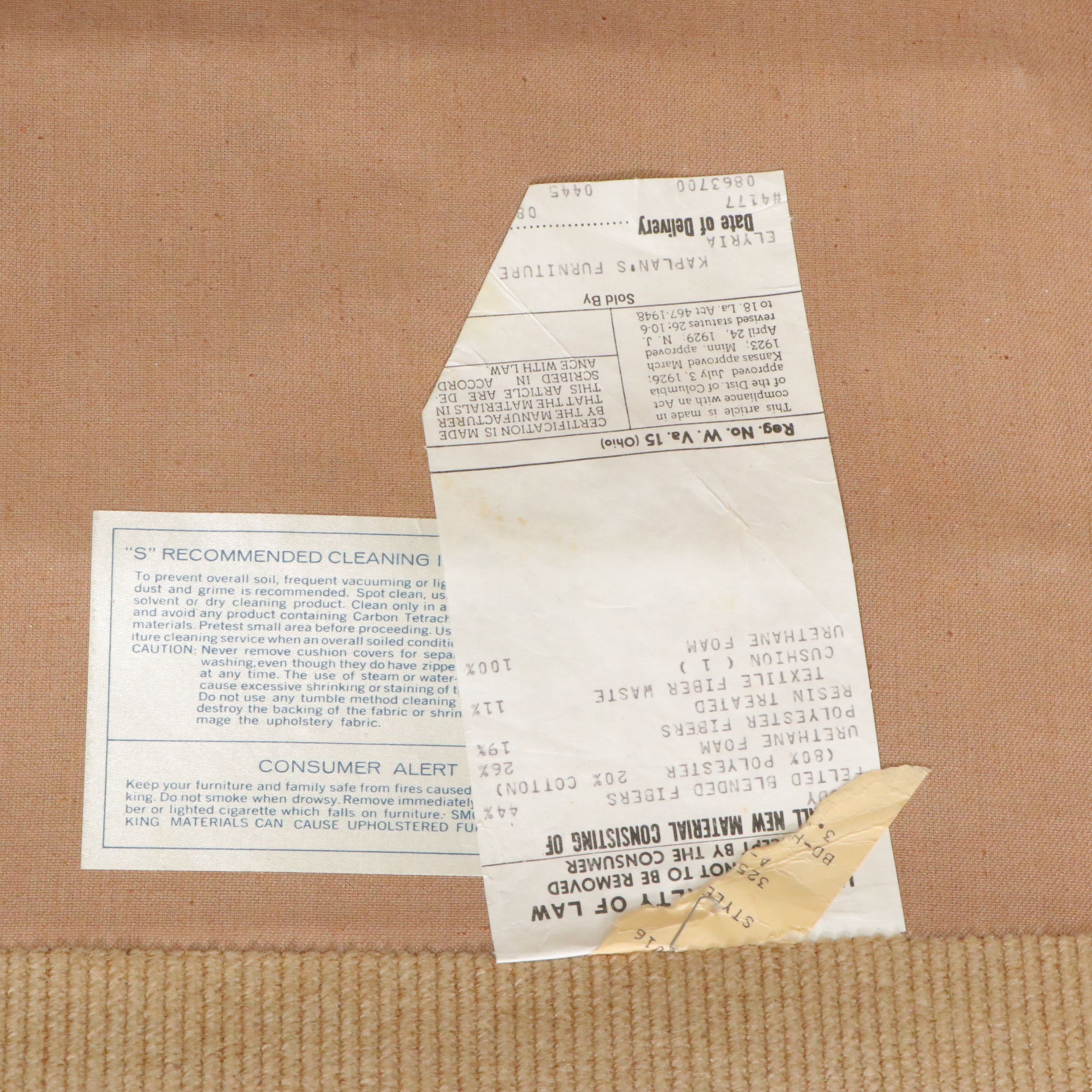 Kaplan's Furniture Swivel Rocker Armchair, Late 20th Century