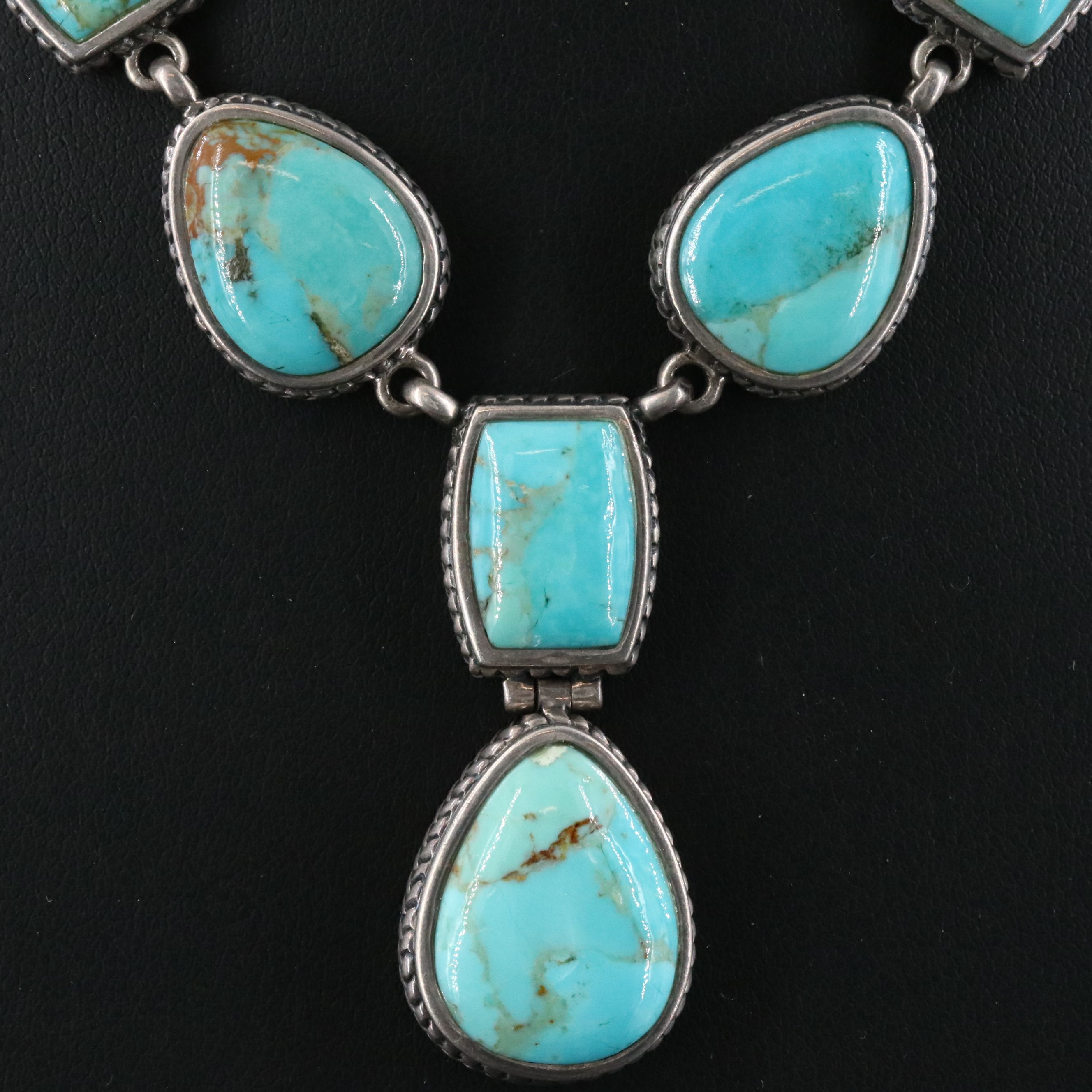 Barse Sterling Turquoise Lariat Necklace