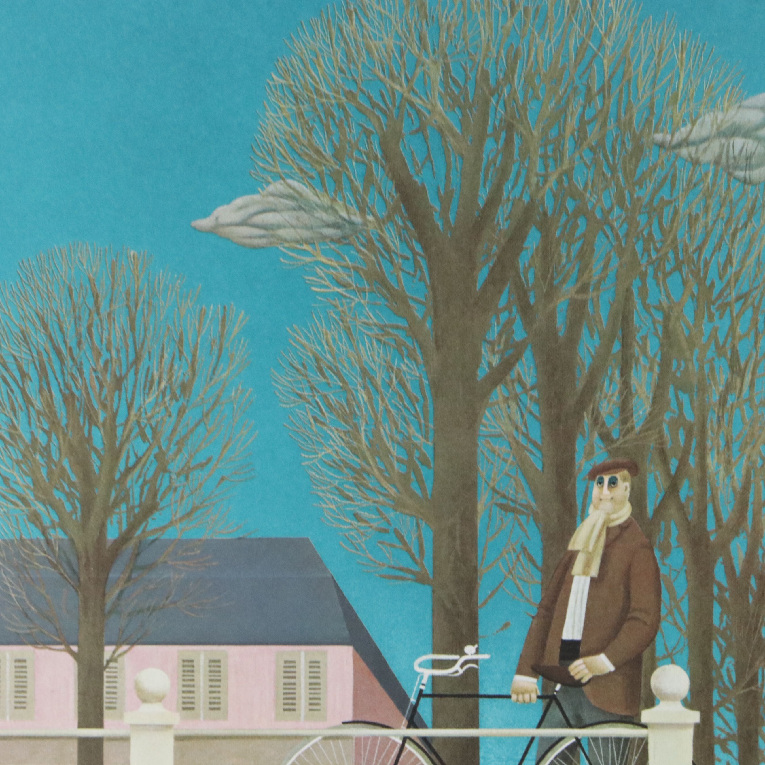 Jan Balet Lithograph "Village Gathering"