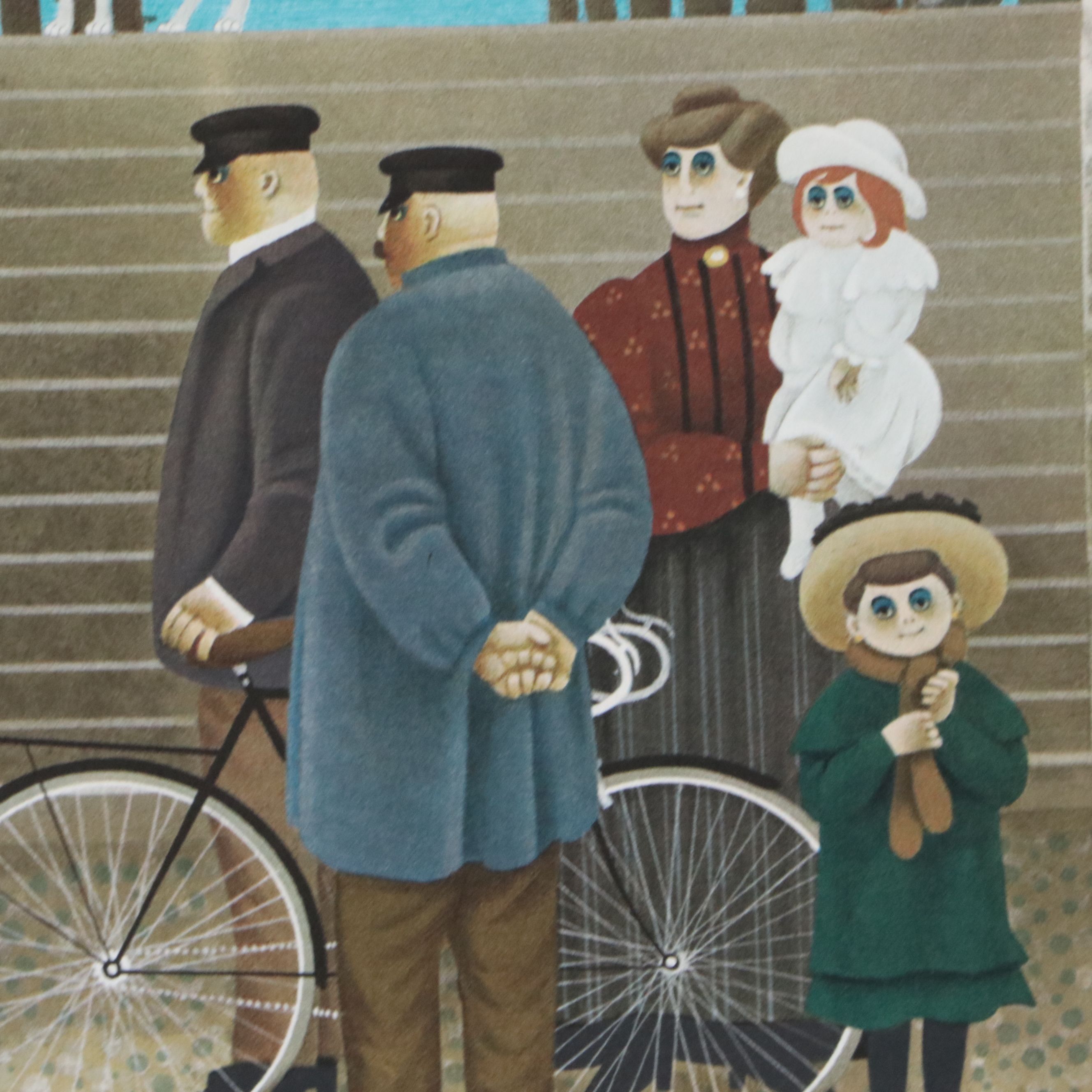 Jan Balet Lithograph "Village Gathering"