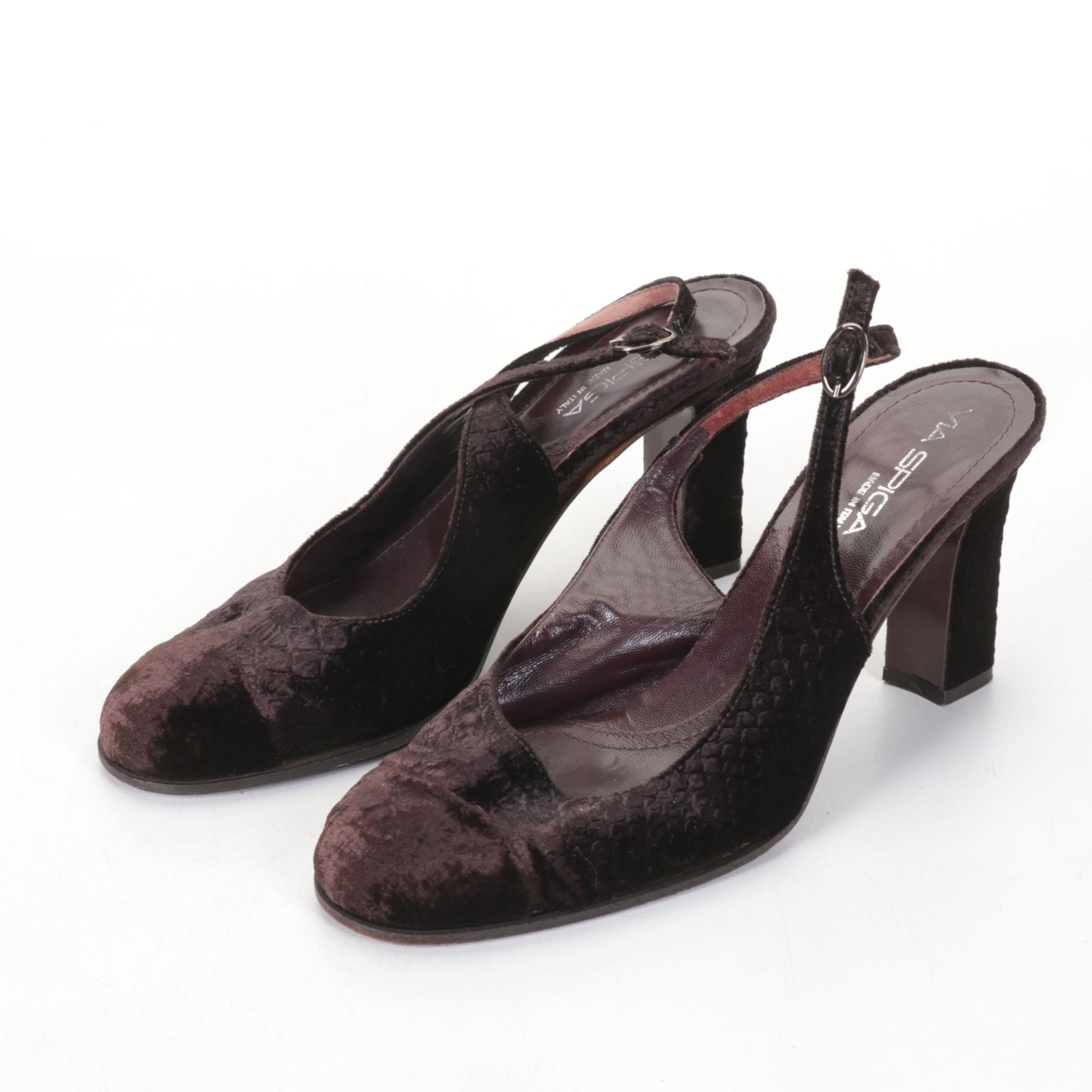 Stuart Weitzman Snakeskin Embossed Pumps & Loafers with Via Spiga Velvet Heels