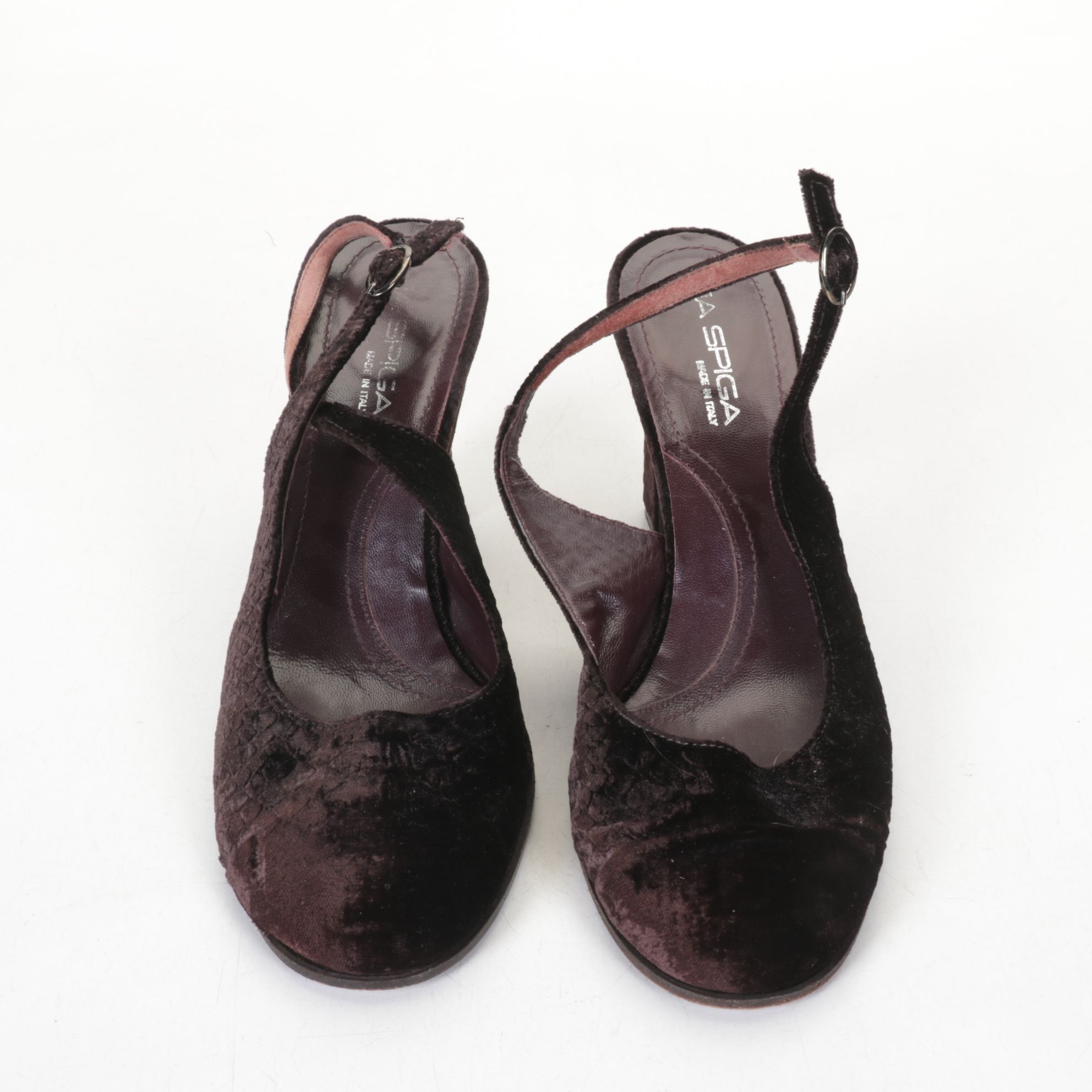 Stuart Weitzman Snakeskin Embossed Pumps & Loafers with Via Spiga Velvet Heels