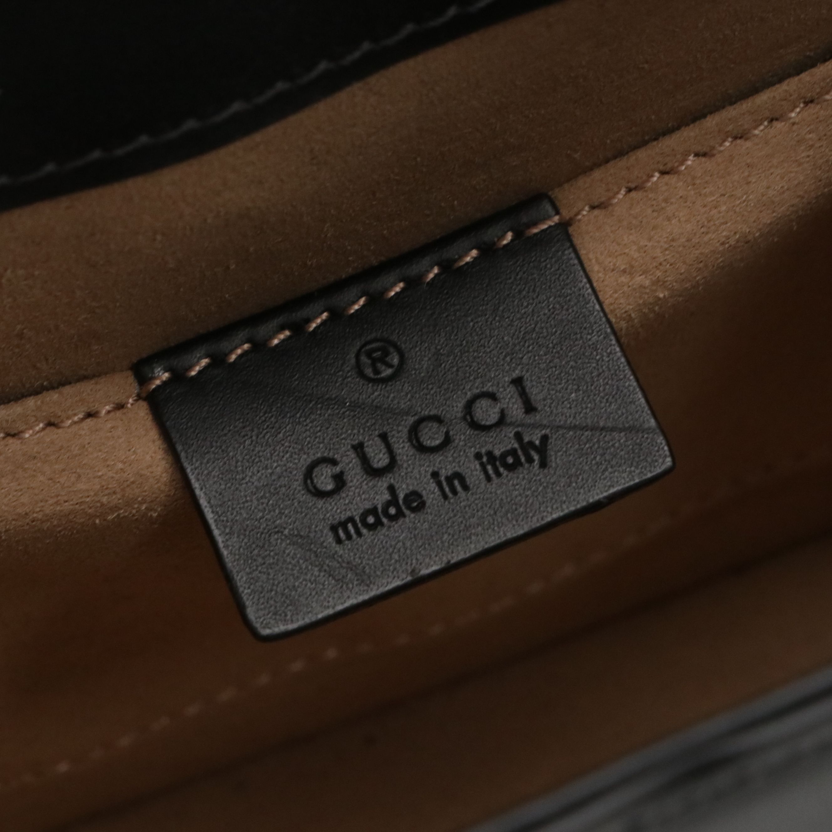 Gucci Sylvie Mini Black Leather Top Handle Convertible Bag