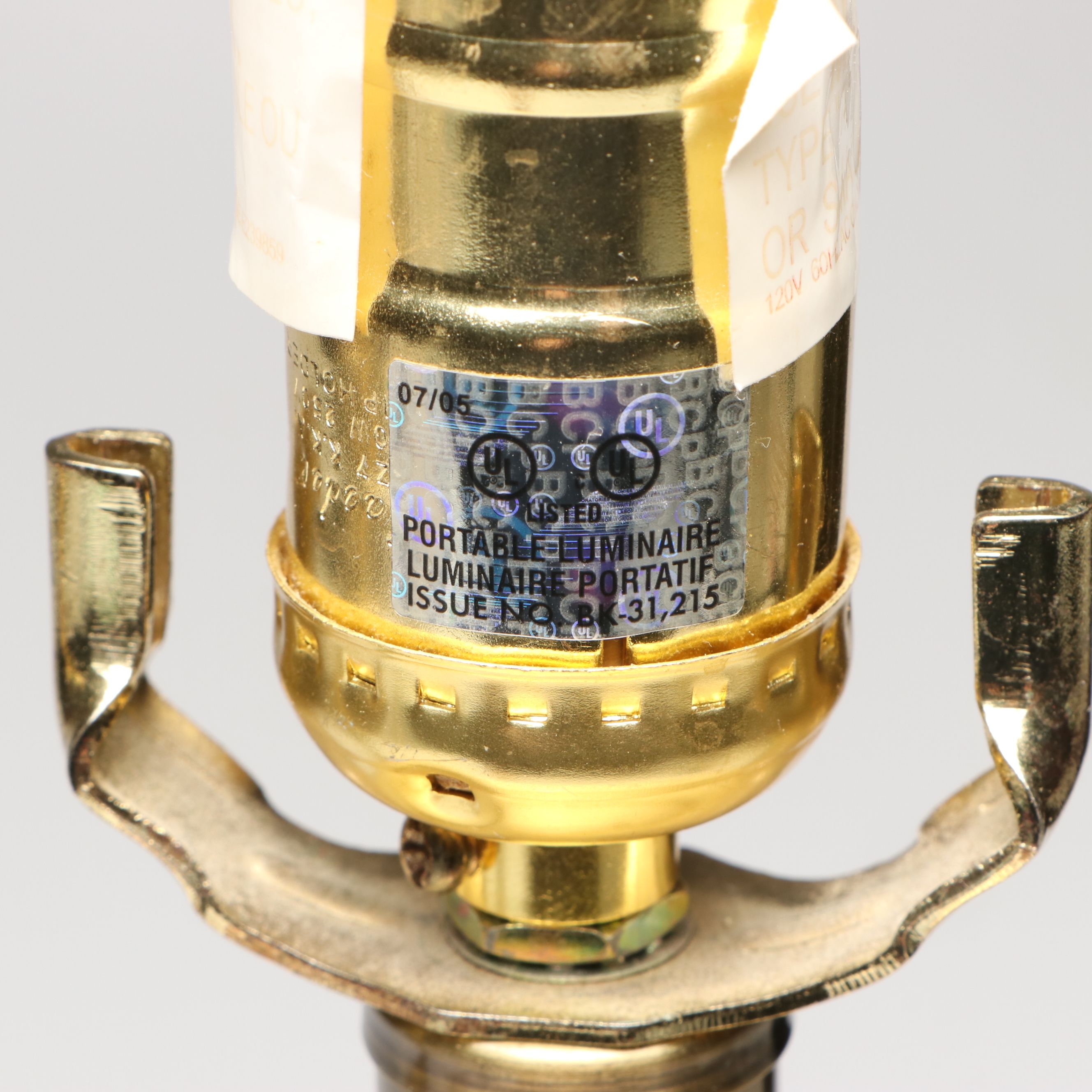 Pair of Stiffel Candlestick Form Brushed Brass Table Lamps