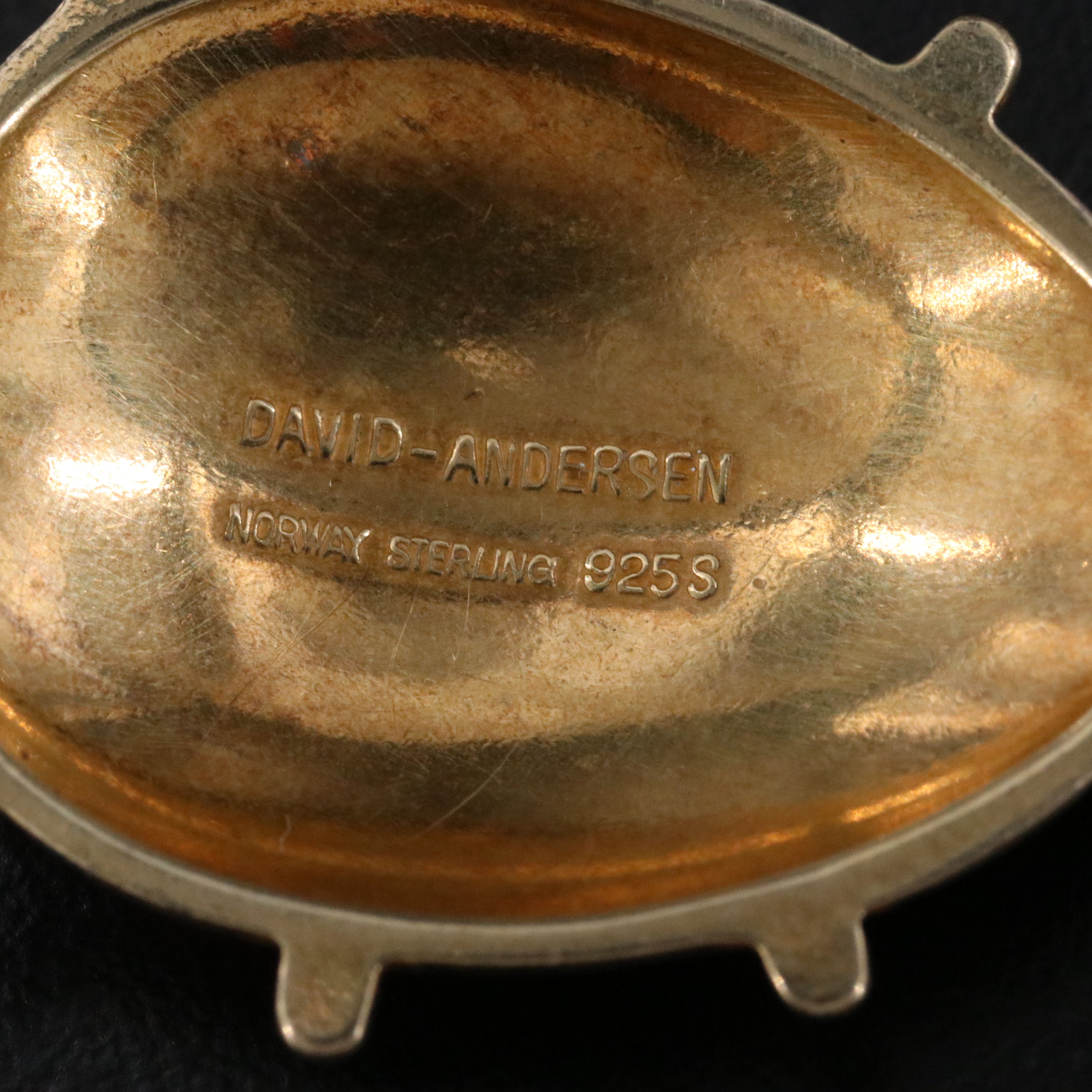 David Andersen Sterling Enamel Ladybug Pendant on Snake Chain Necklace