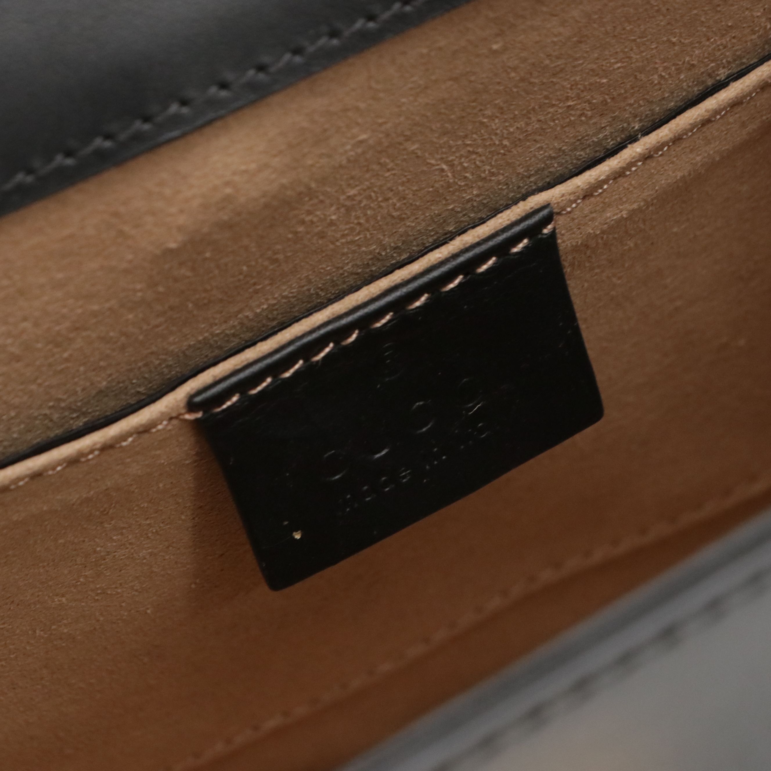 Gucci Sylvie Mini Black Leather Top Handle Convertible Bag