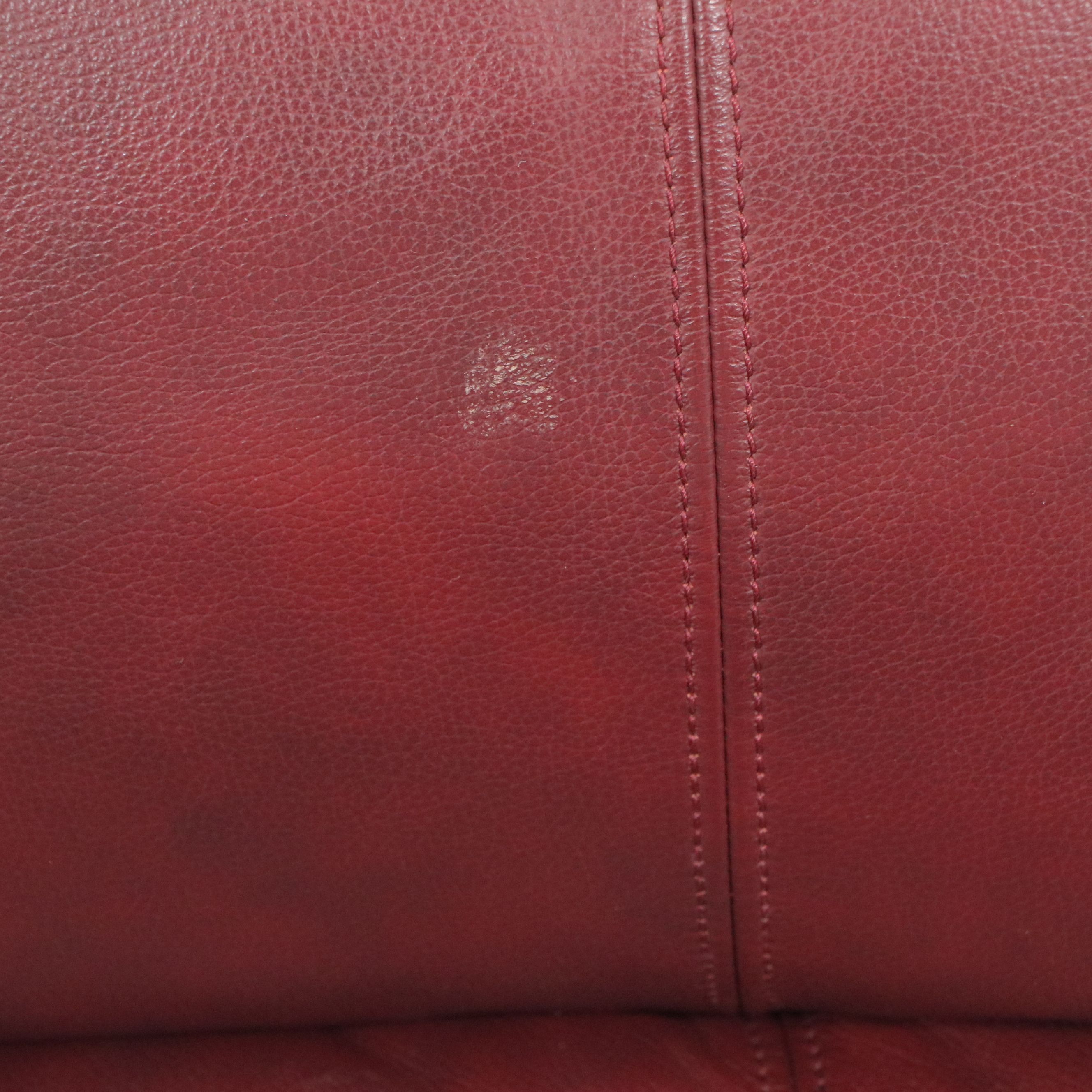 Contemporary Burgundy Leather Rocker Recliner