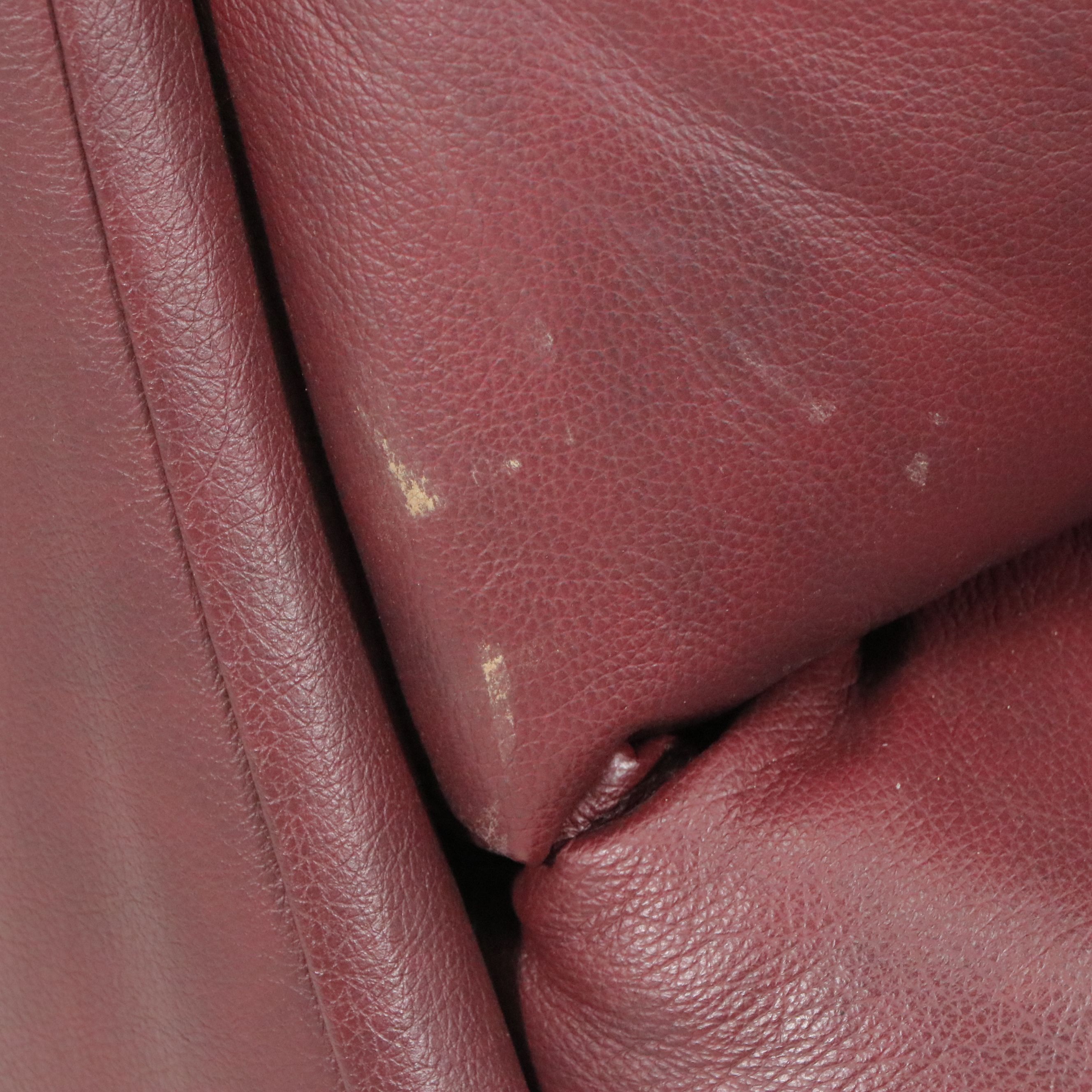 Contemporary Burgundy Leather Rocker Recliner