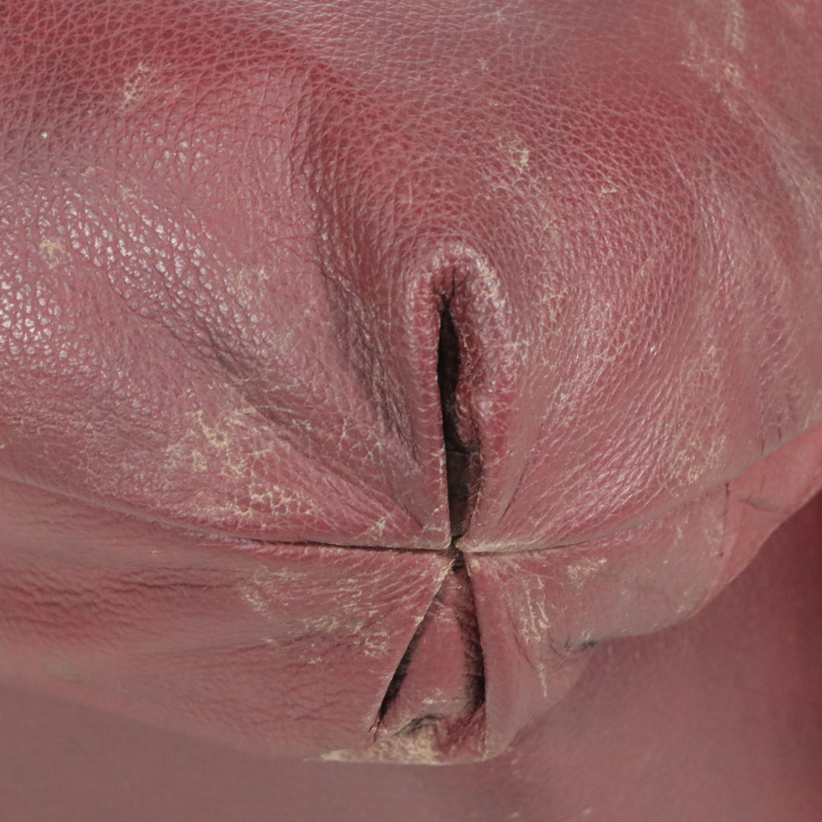 Contemporary Burgundy Leather Rocker Recliner