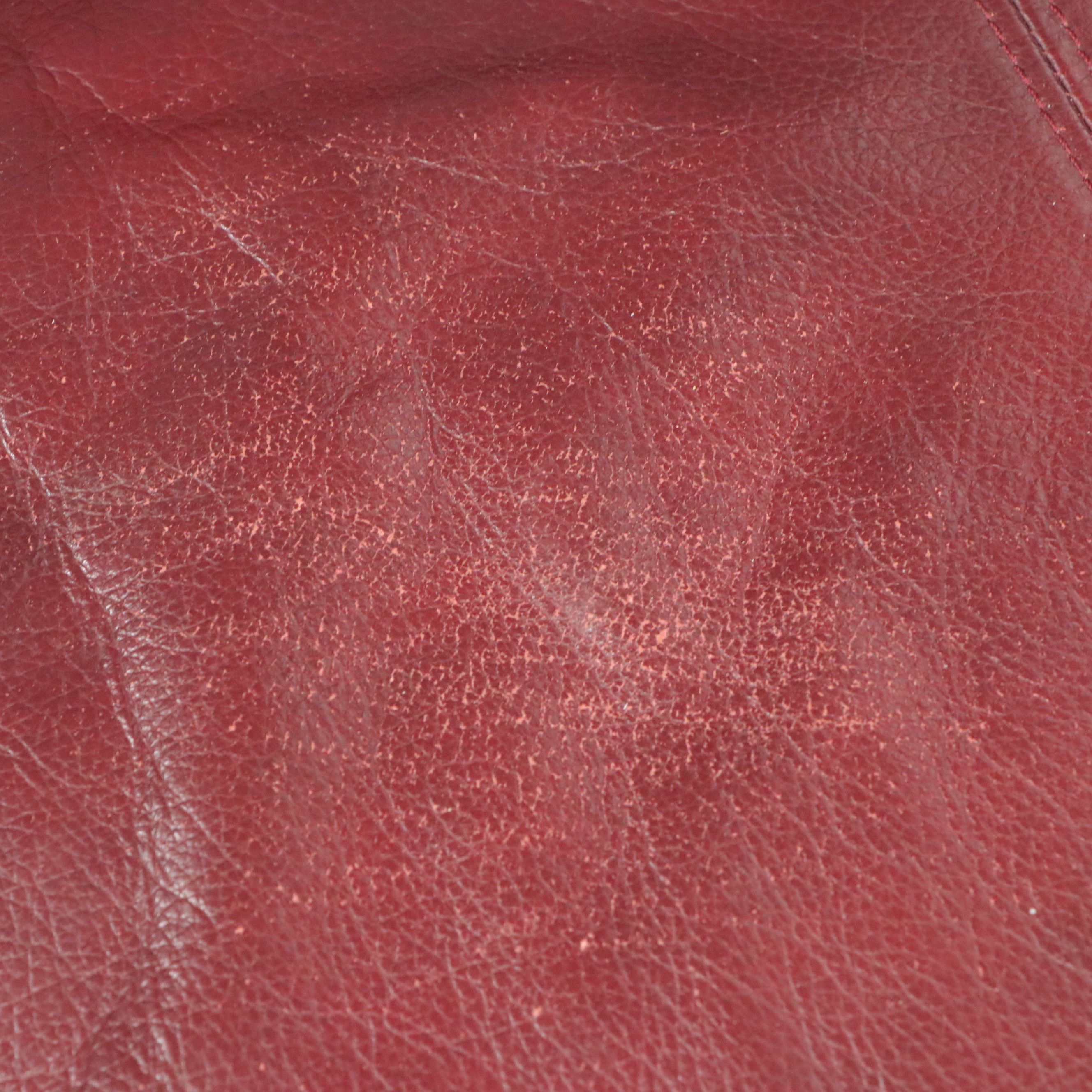 Contemporary Burgundy Leather Rocker Recliner