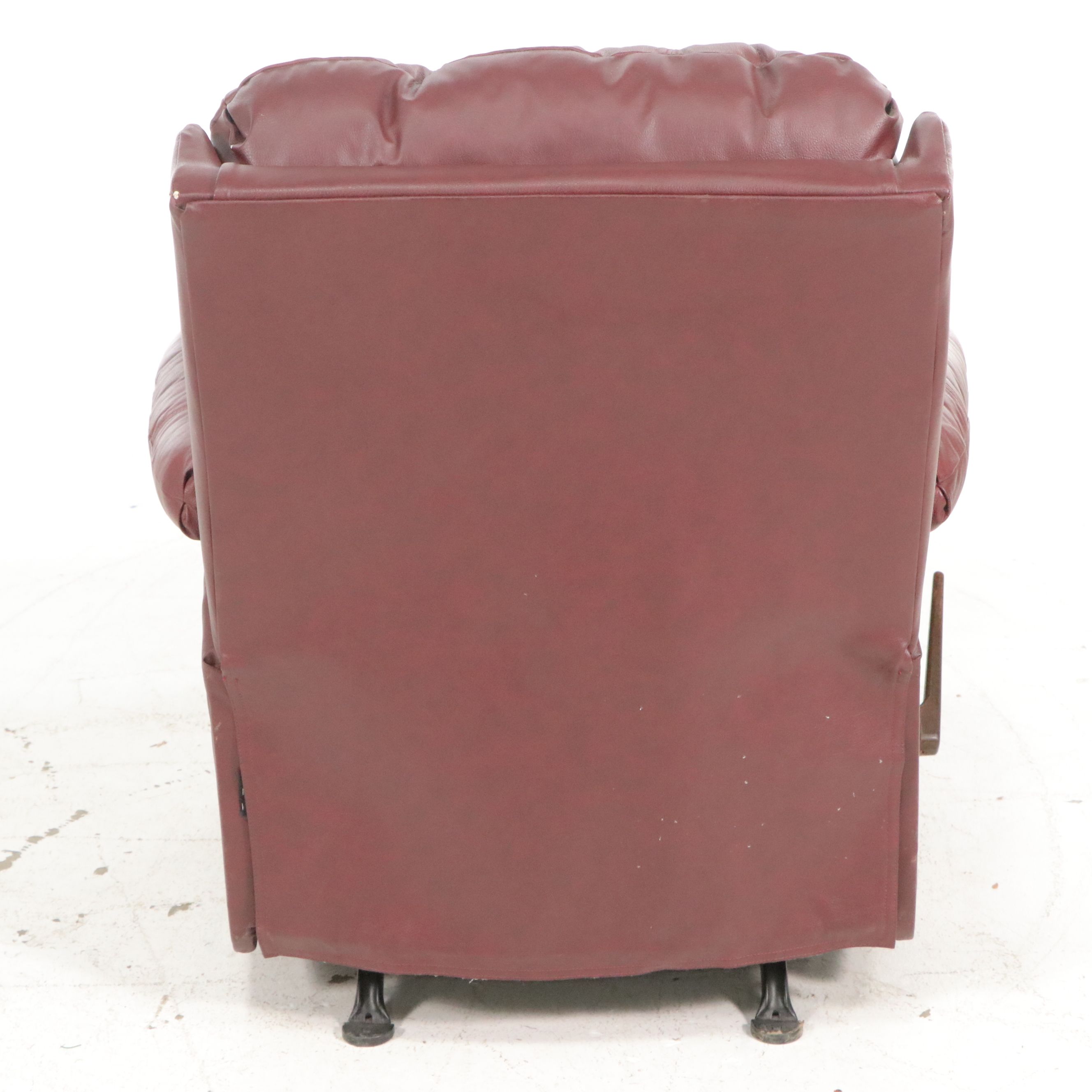 Contemporary Burgundy Leather Rocker Recliner