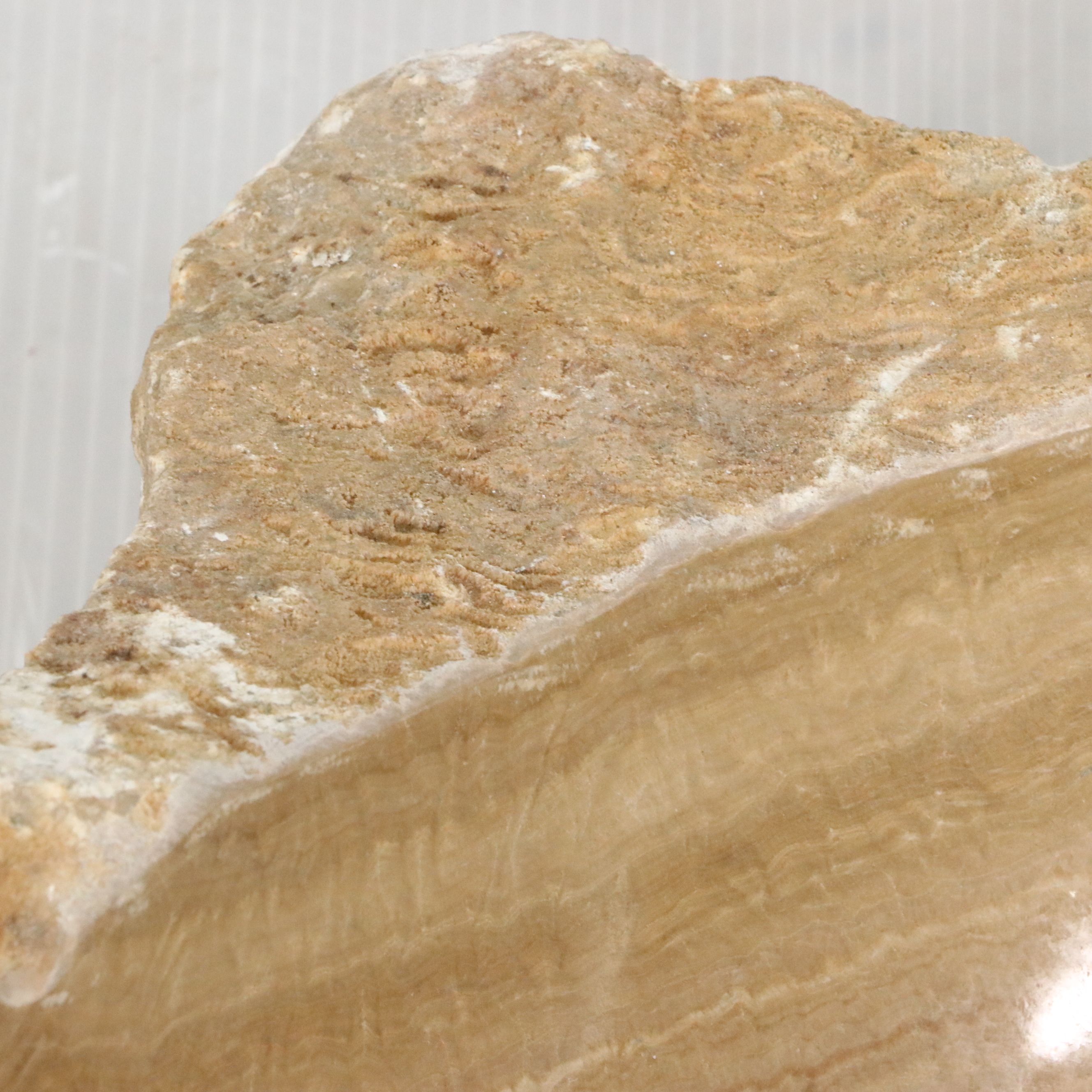 Natural Edge Carved Calcite Marble Sink Bowl