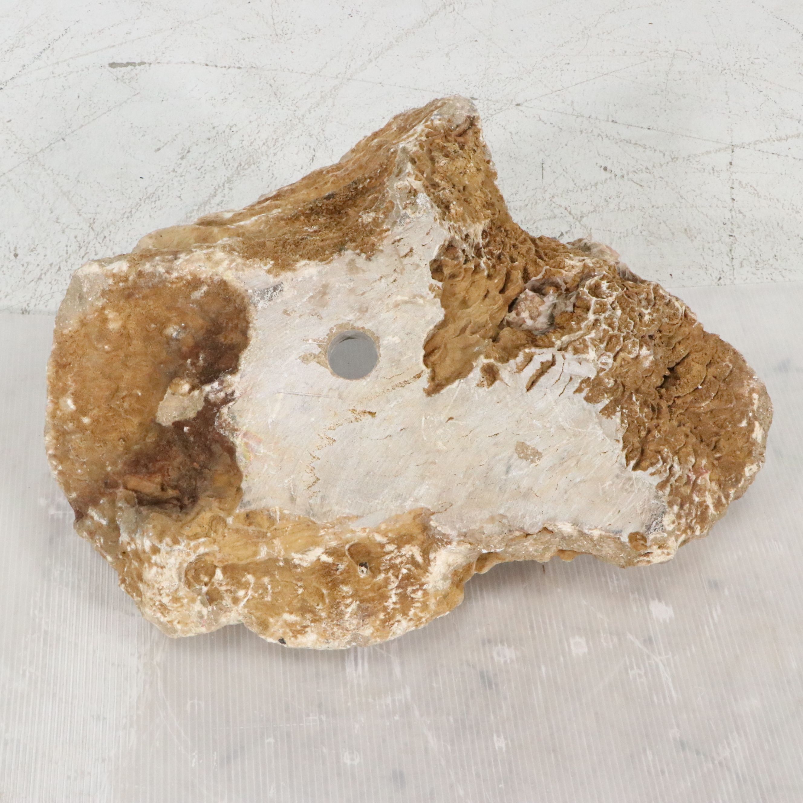 Natural Edge Carved Calcite Marble Sink Bowl