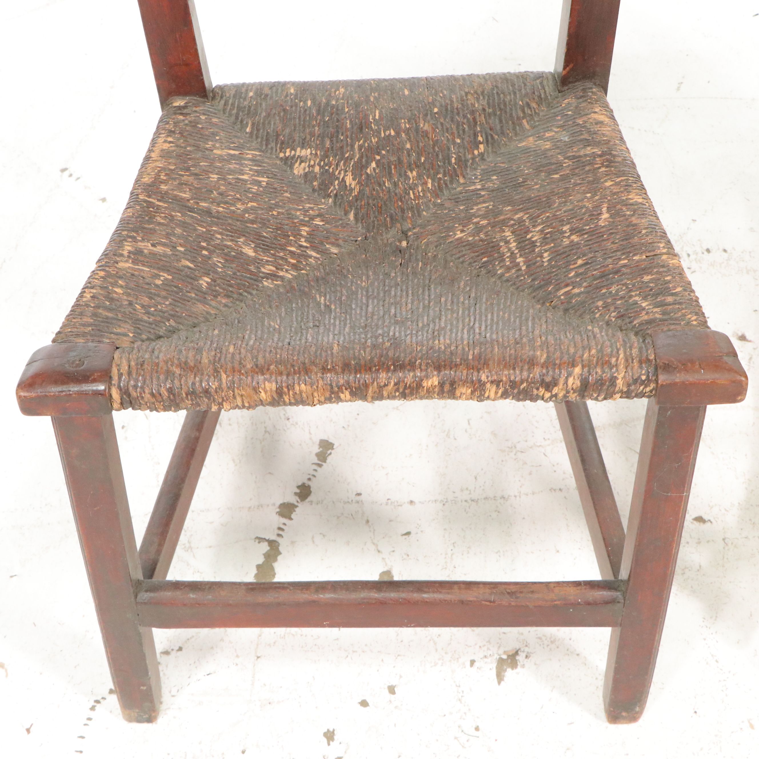 Early American Chippendale Style Side Chair with Ladder-Back Rocking Chair
