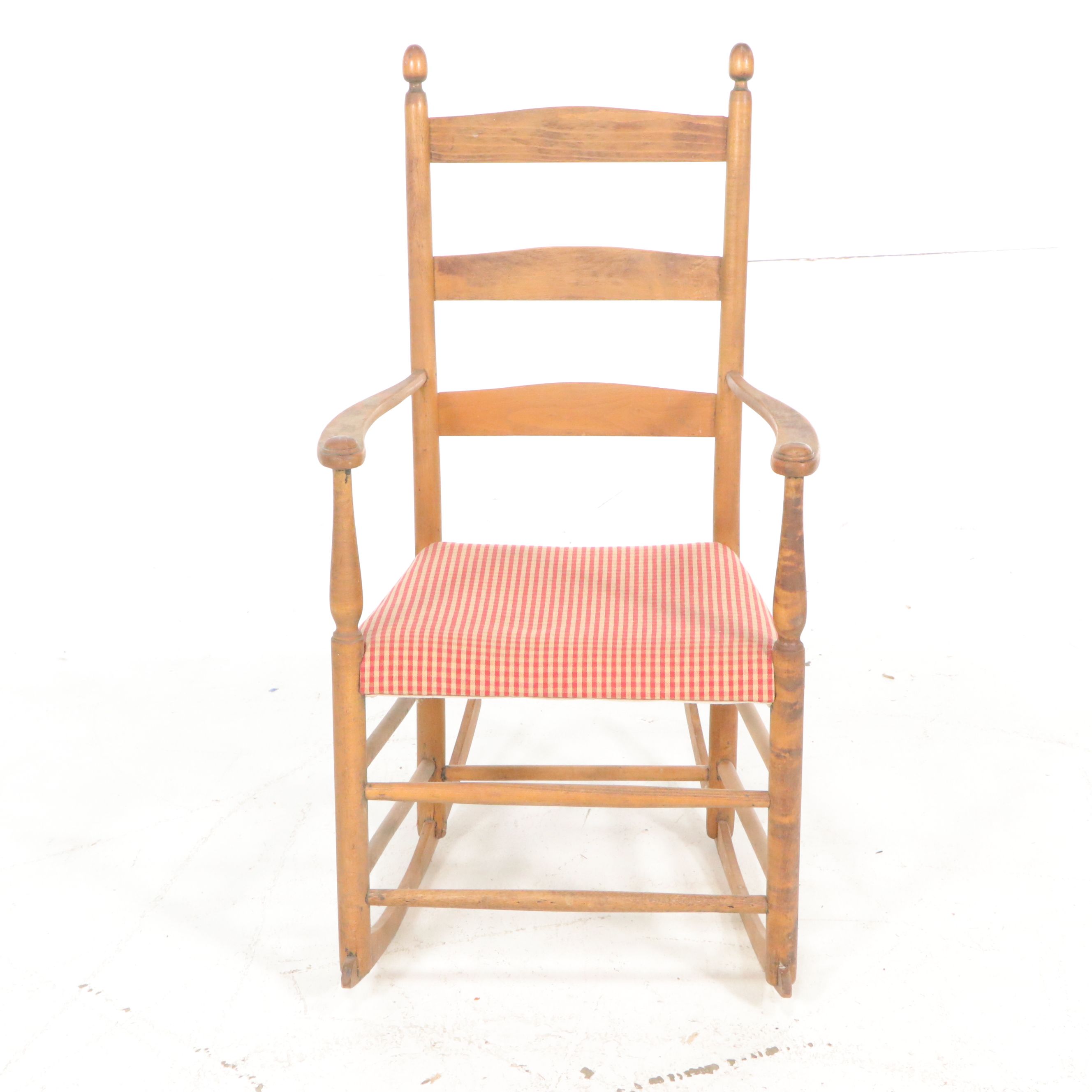 Early American Chippendale Style Side Chair with Ladder-Back Rocking Chair