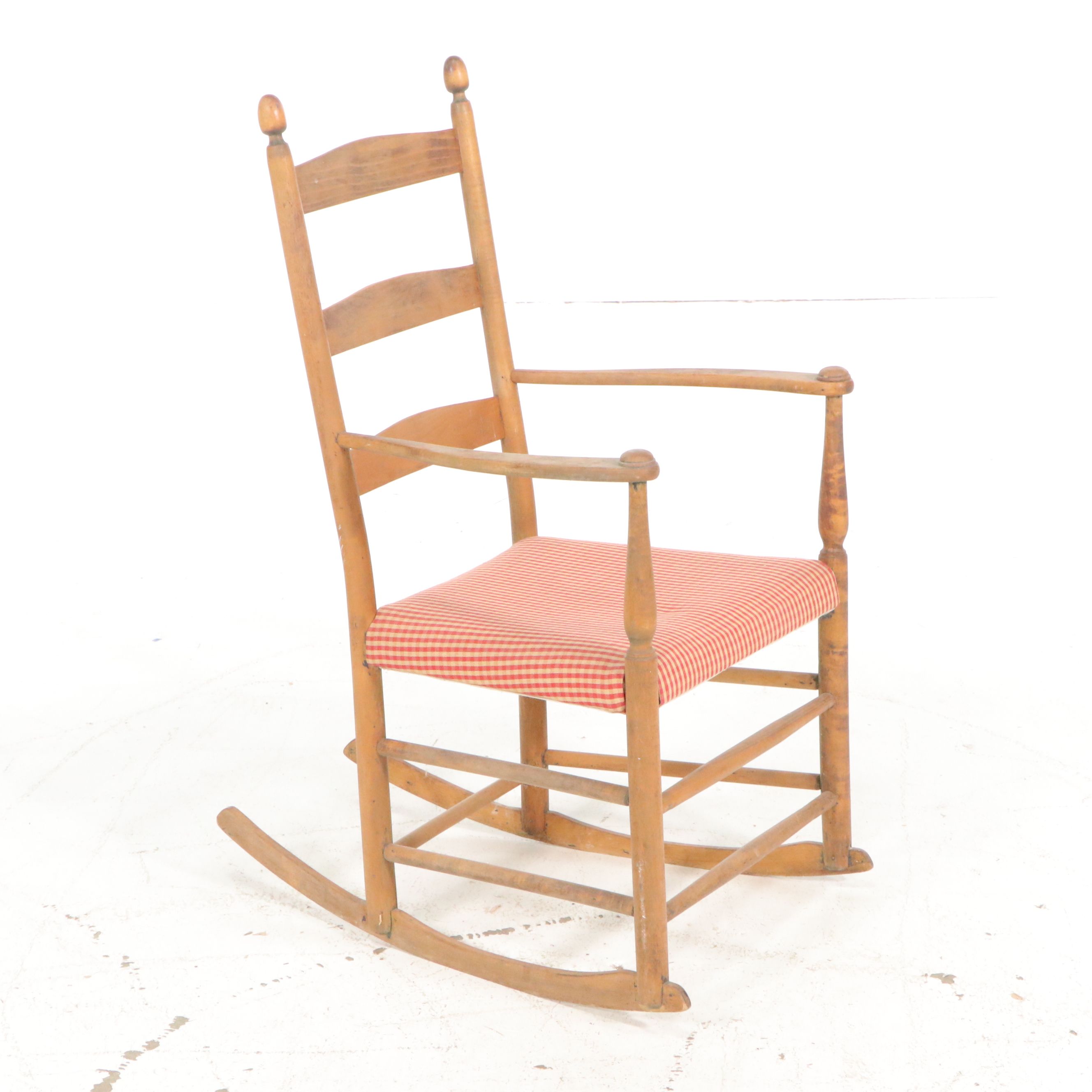 Early American Chippendale Style Side Chair with Ladder-Back Rocking Chair