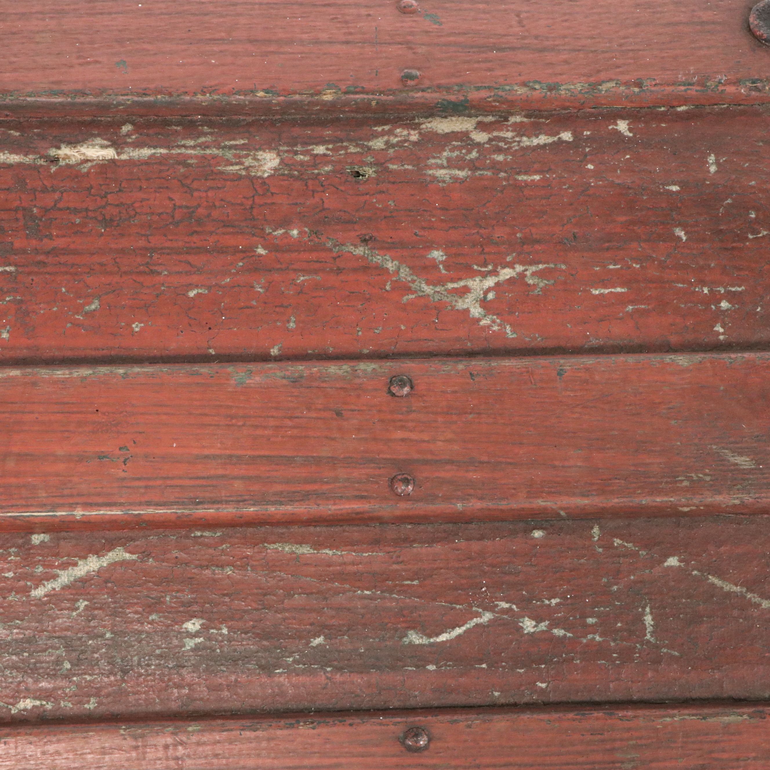 Victorian Flat-Top Steamer Trunk with Iron Strapping, Late 19th Century