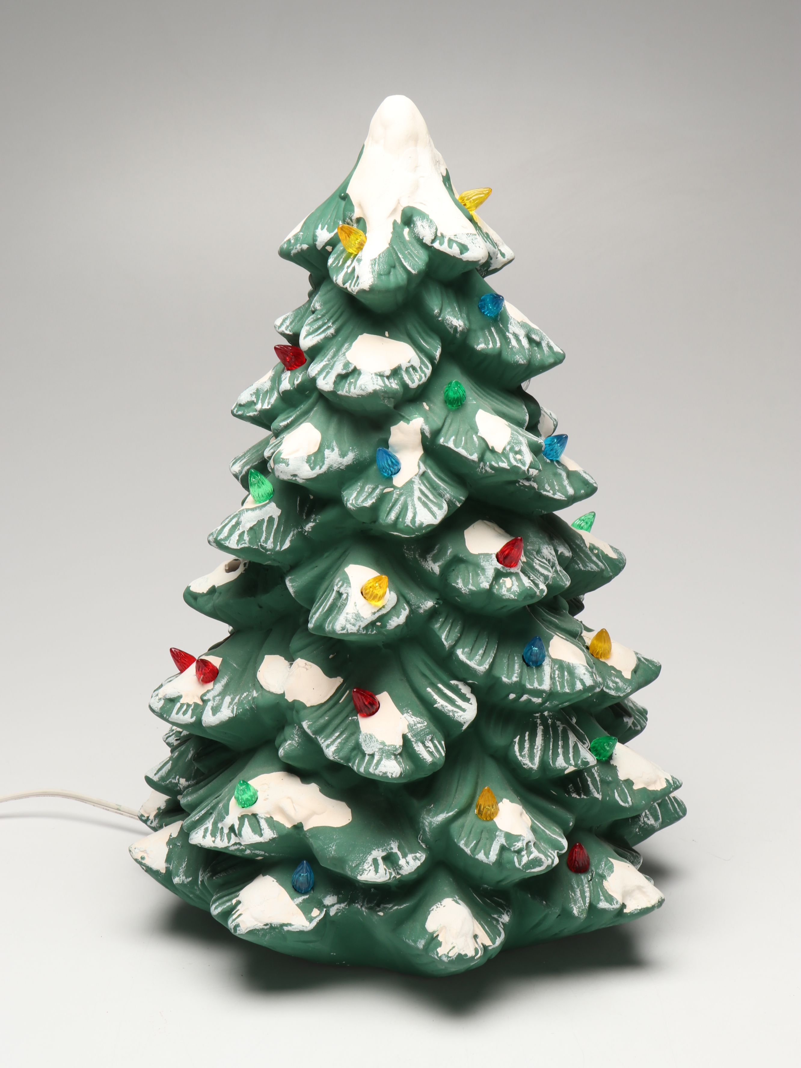 Illuminated Trim A Home Porcelain Christmas Tree Figurine