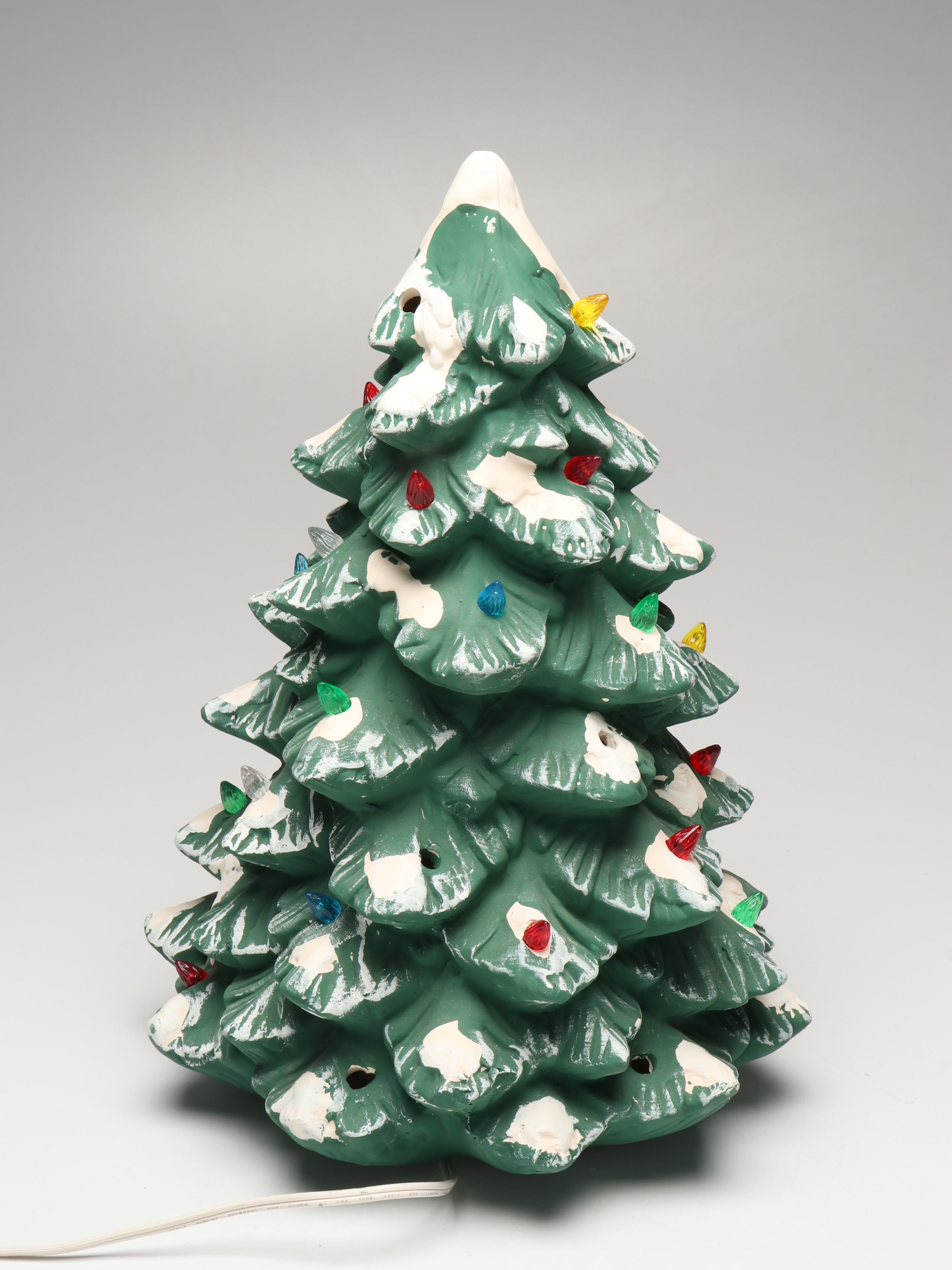 Illuminated Trim A Home Porcelain Christmas Tree Figurine