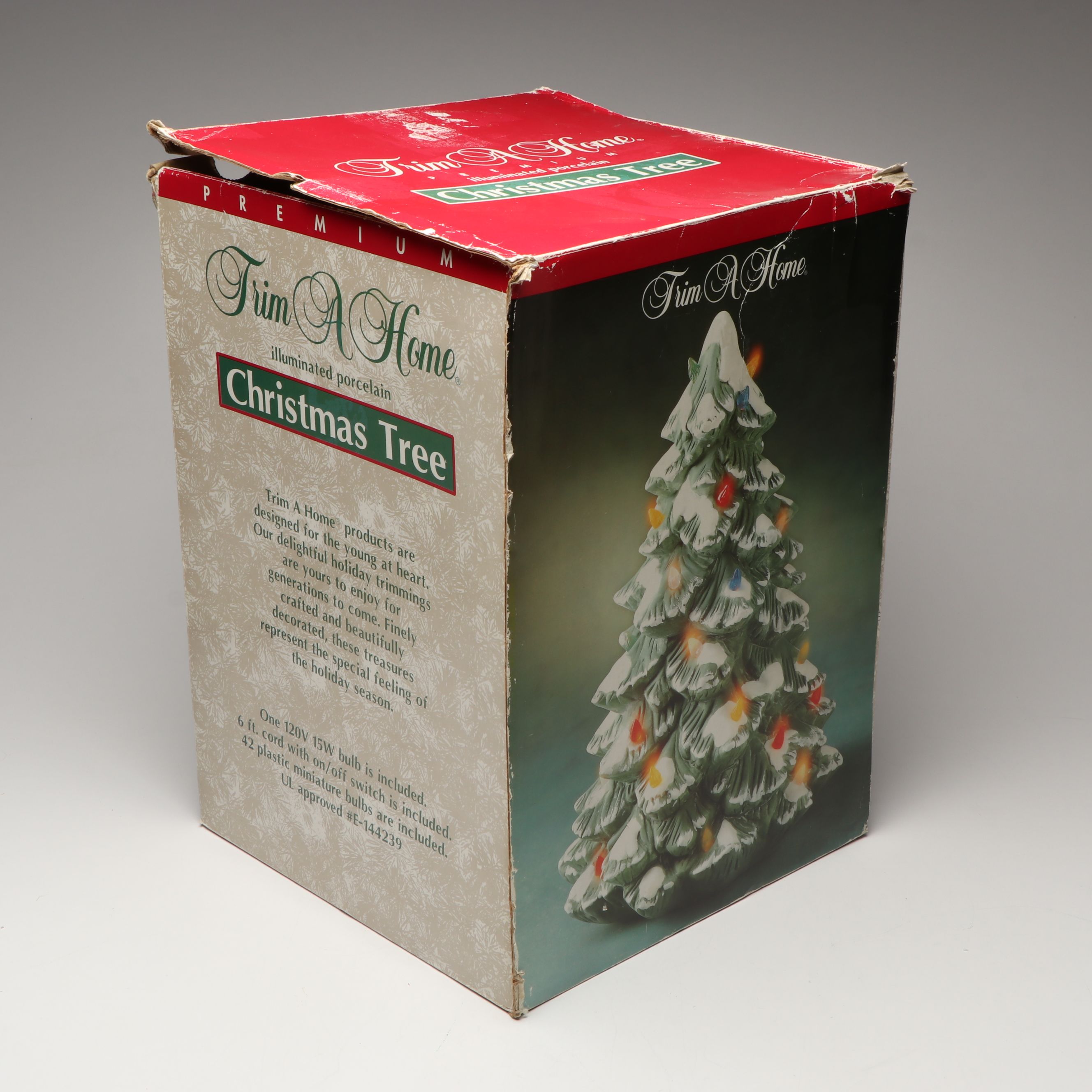 Illuminated Trim A Home Porcelain Christmas Tree Figurine